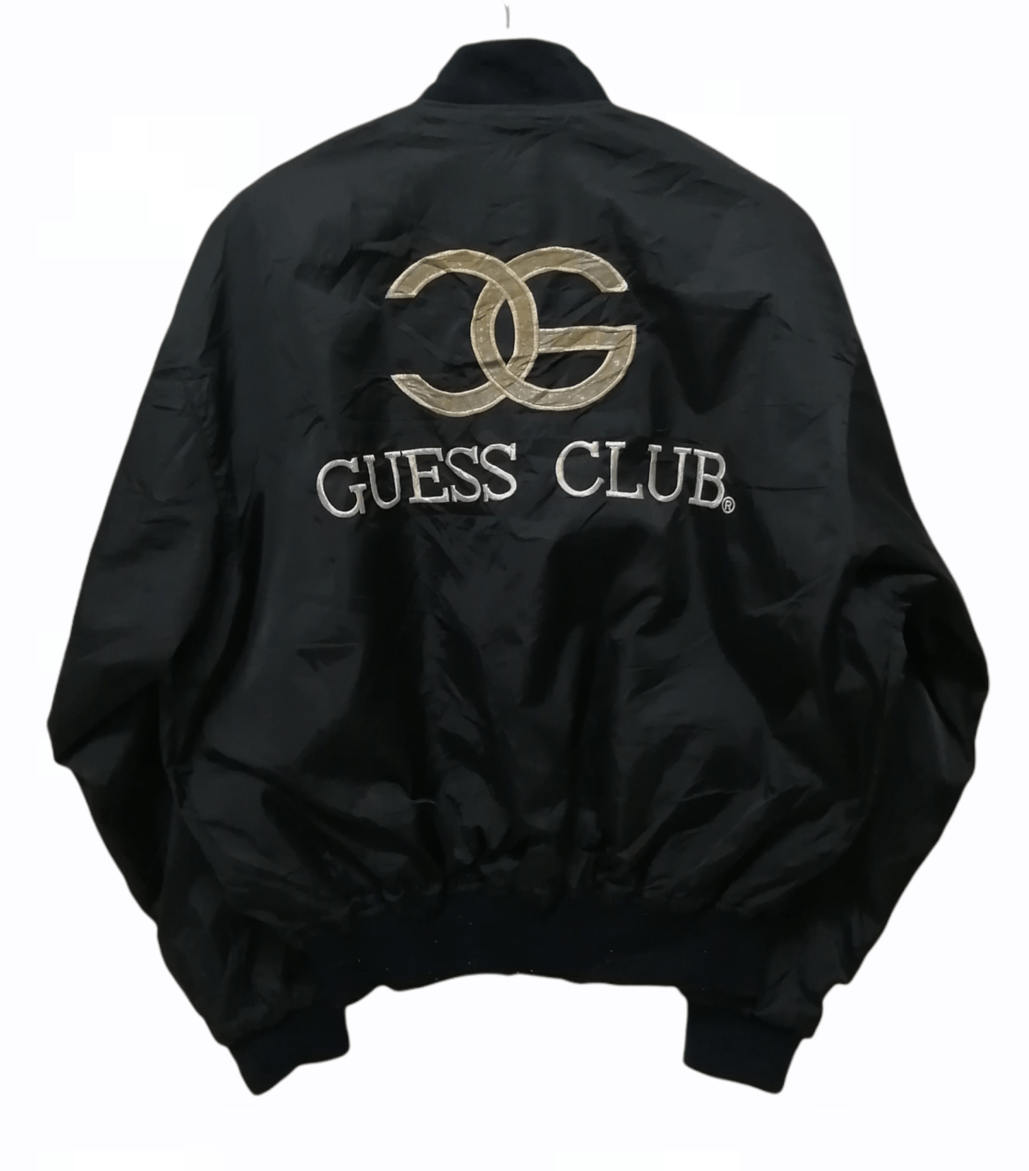 Vintage Vintage Guess Club Big Logo Spellout Bomber Jacket Size US XL / EU 56 / 4 - 1 Thumbnail
