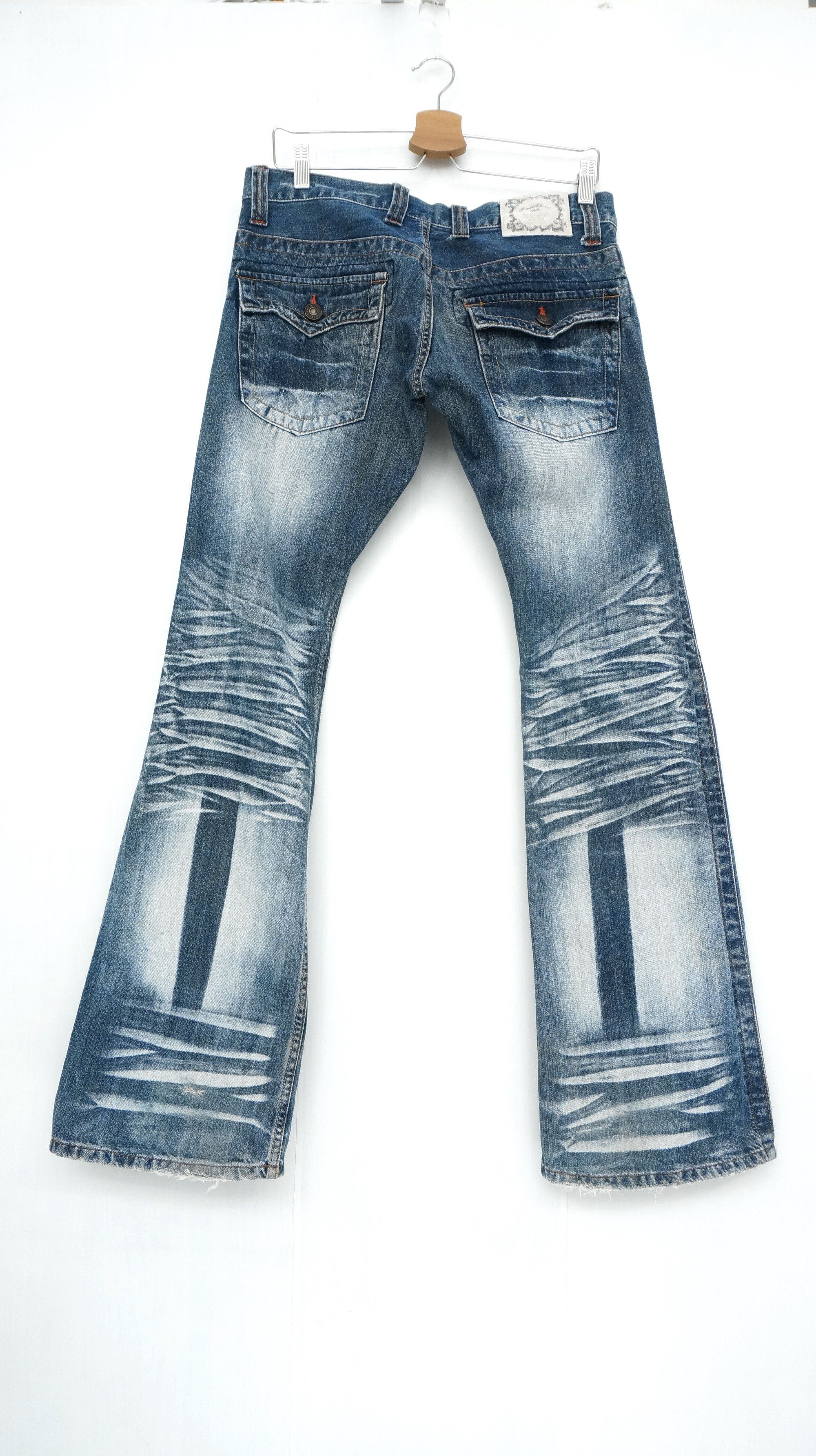 Japanese Brand Dope 🔥 ROOT THREE Acid Wash Distressed Jeans Size US 32 / EU 48 - 2 Thumbnail