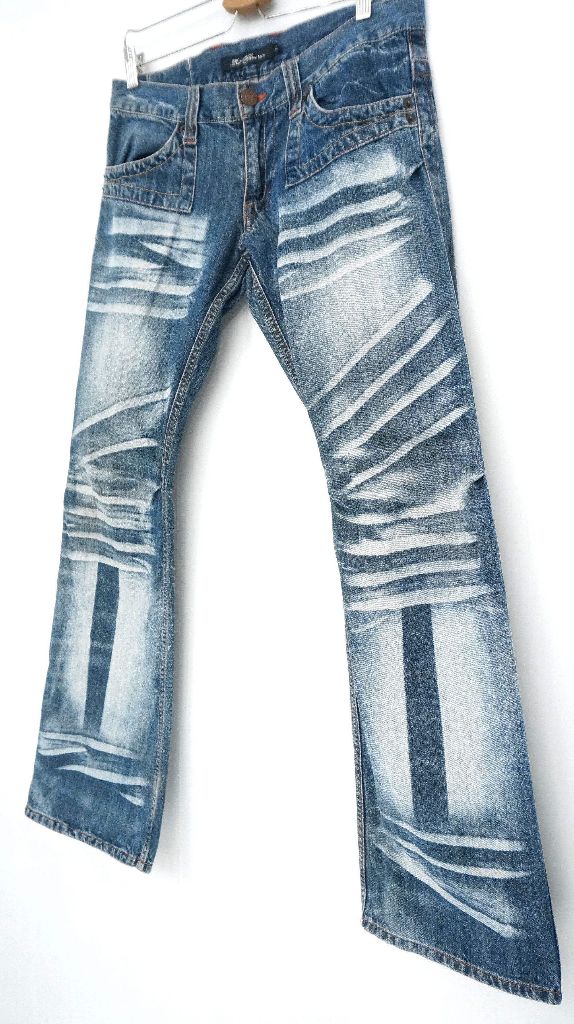 Japanese Brand Dope 🔥 ROOT THREE Acid Wash Distressed Jeans Size US 32 / EU 48 - 4 Thumbnail