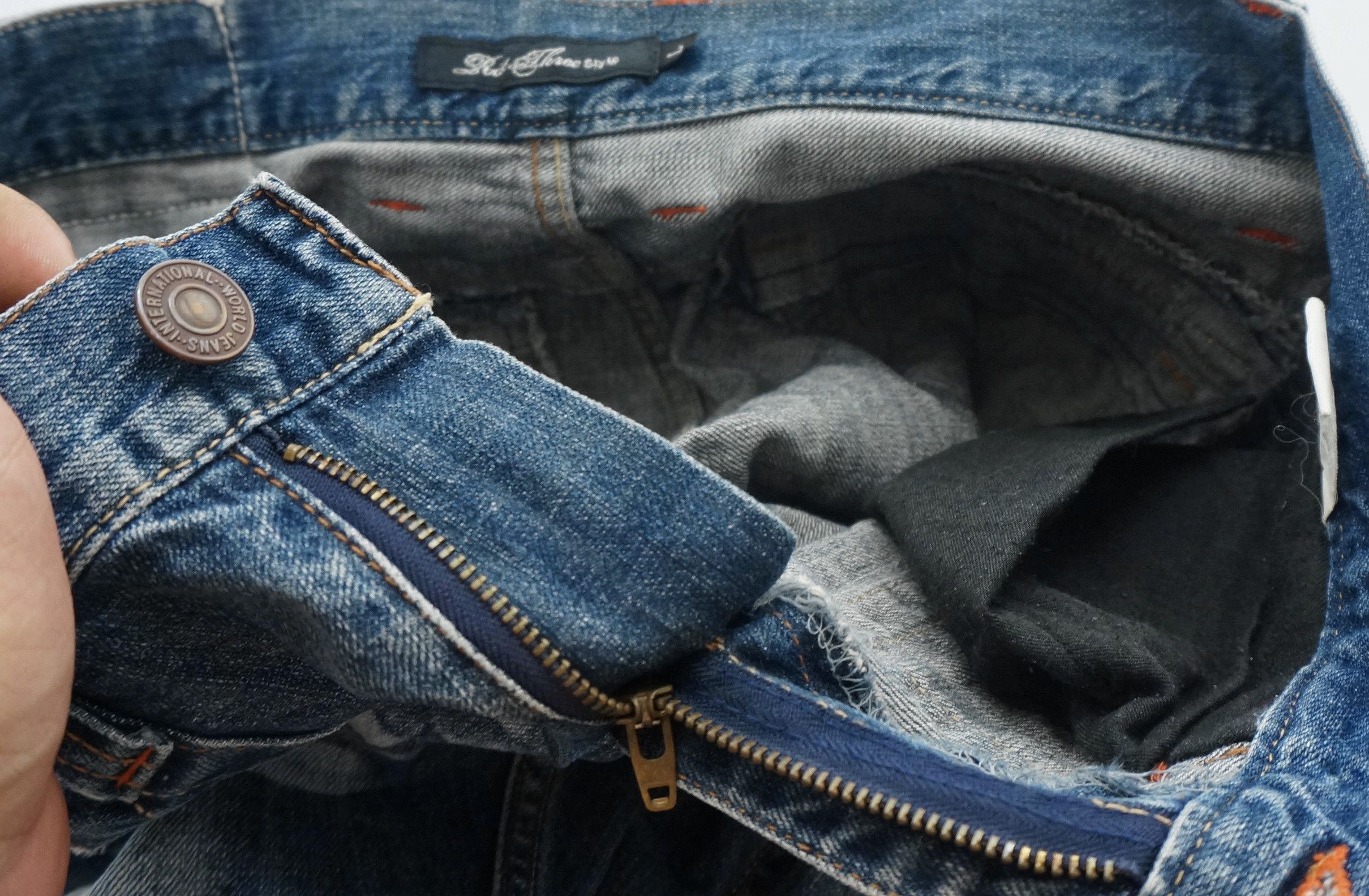 Japanese Brand Dope 🔥 ROOT THREE Acid Wash Distressed Jeans Size US 32 / EU 48 - 21 Thumbnail