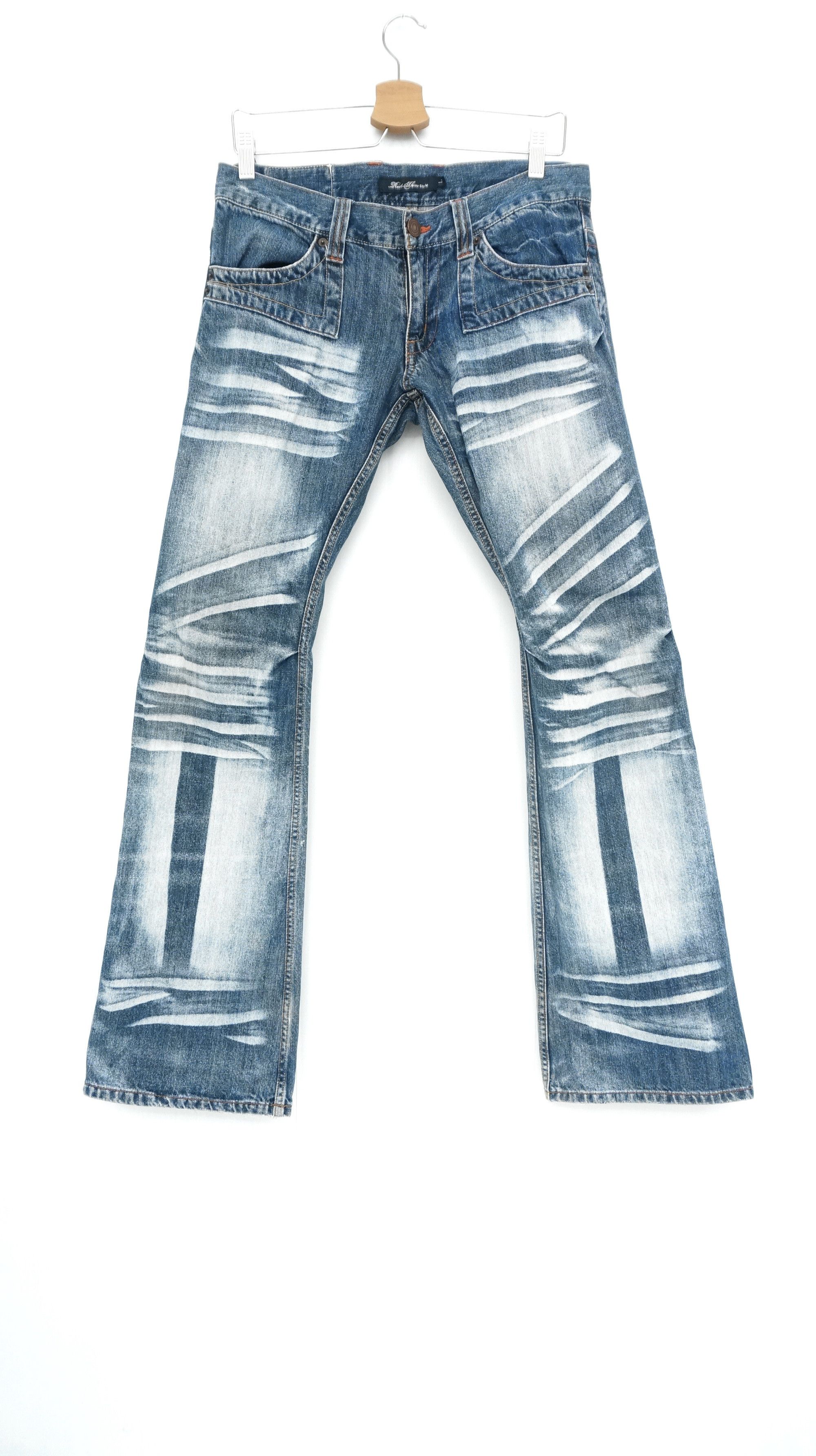 Japanese Brand Dope 🔥 ROOT THREE Acid Wash Distressed Jeans Size US 32 / EU 48 - 1 Thumbnail