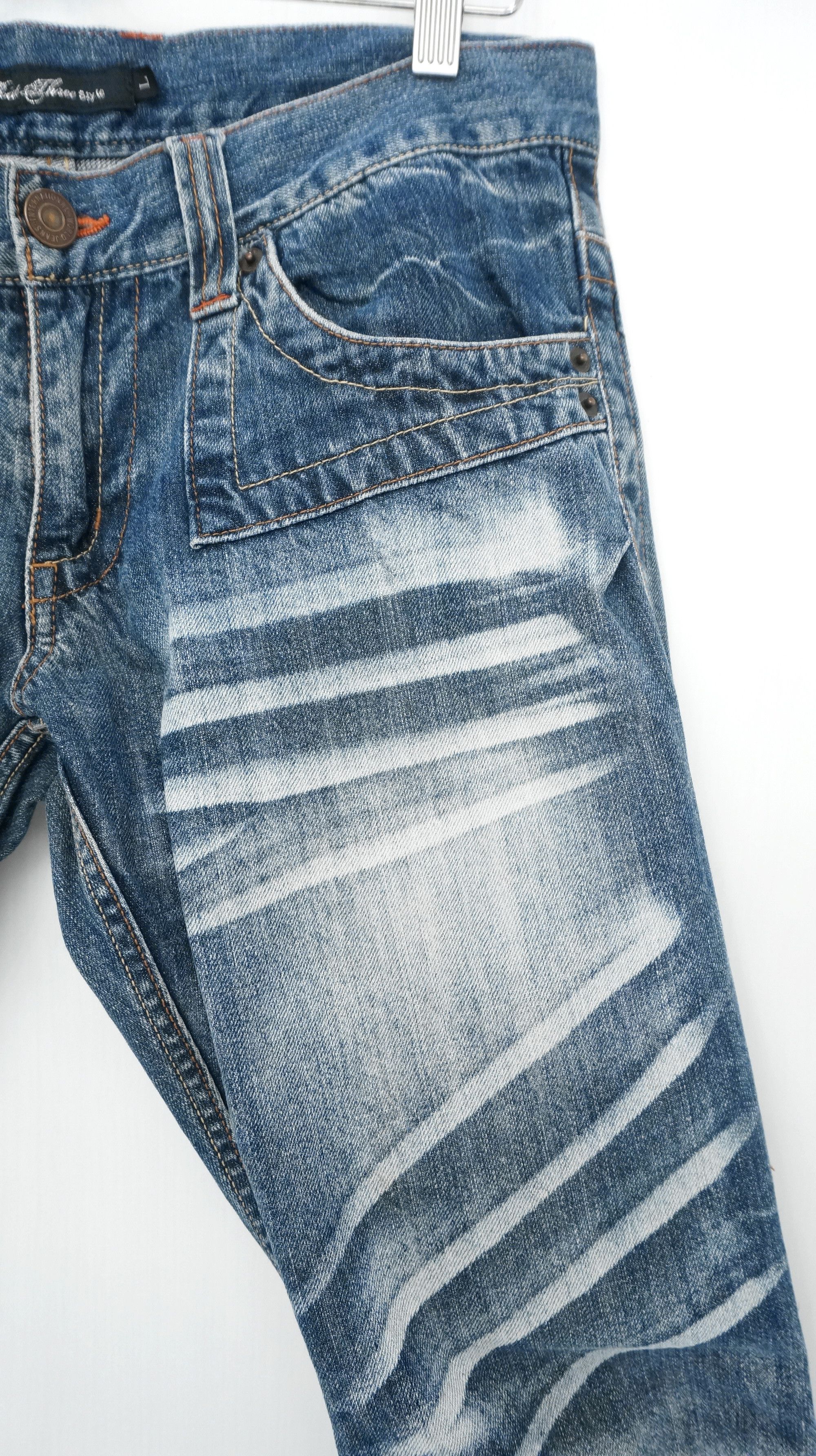 Japanese Brand Dope 🔥 ROOT THREE Acid Wash Distressed Jeans Size US 32 / EU 48 - 8 Thumbnail