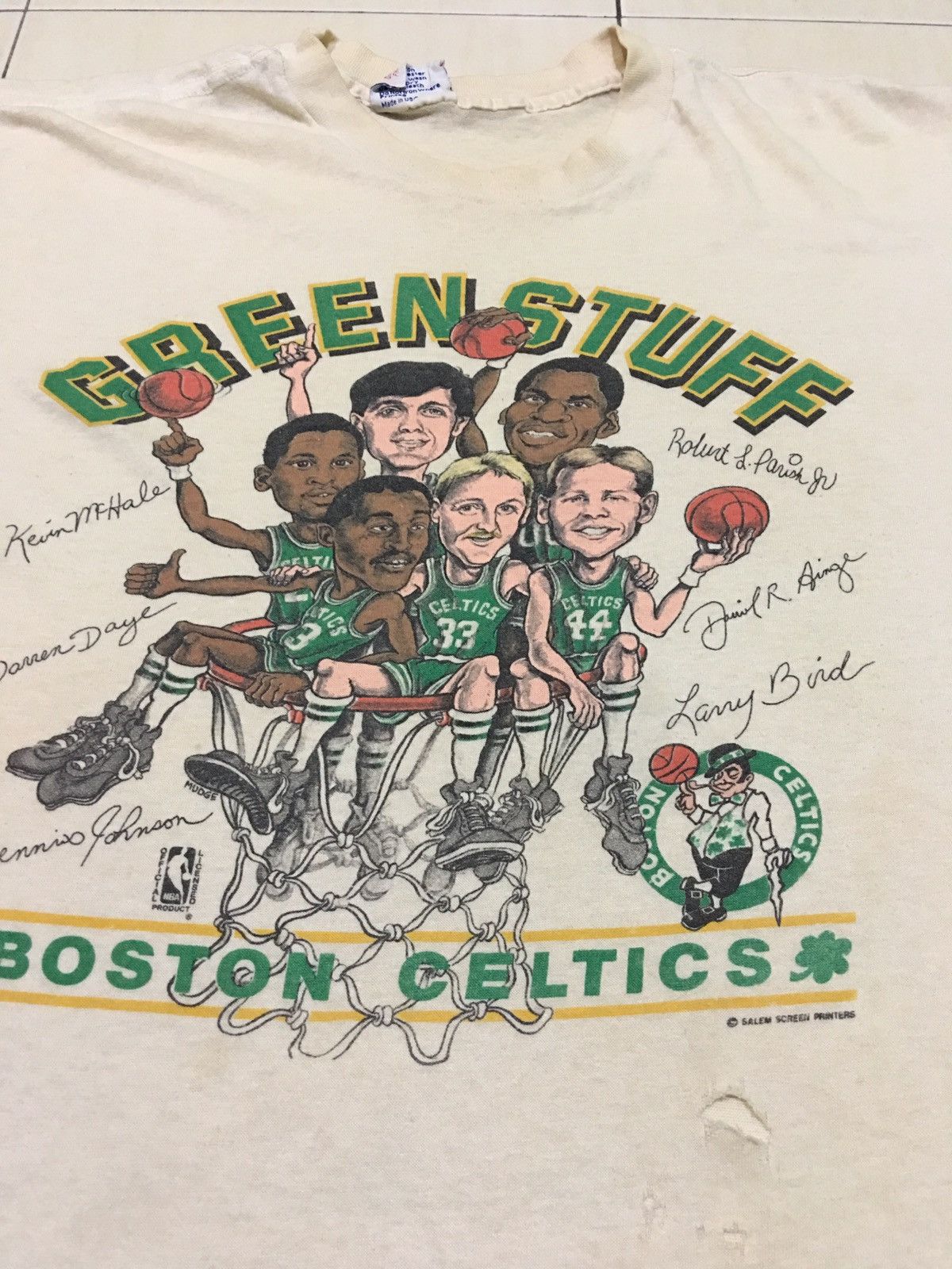 NBA × Vintage Vintage Green Stuff Boston Celtic NBA Shirt Size US XL / EU 56 / 4 - 8 Thumbnail
