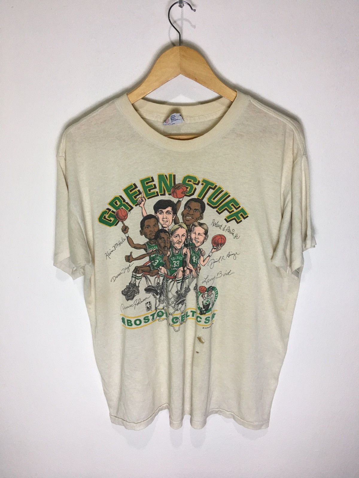 NBA × Vintage Vintage Green Stuff Boston Celtic NBA Shirt Size US XL / EU 56 / 4 - 1 Thumbnail