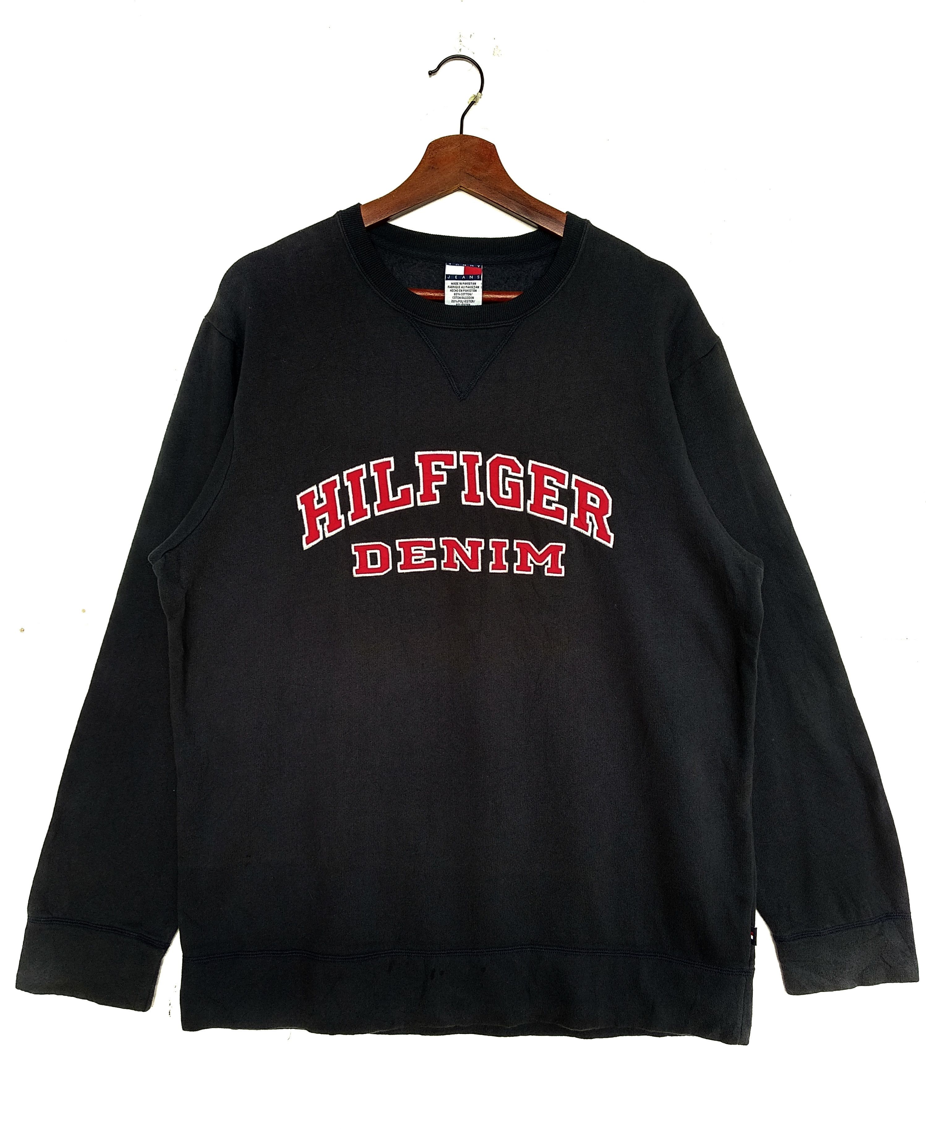 Tommy Hilfiger Vintage Tommy Jeans Spell Out Sweatshirt/Size M/Dark Blue Size US M / EU 48-50 / 2 - 1 Thumbnail