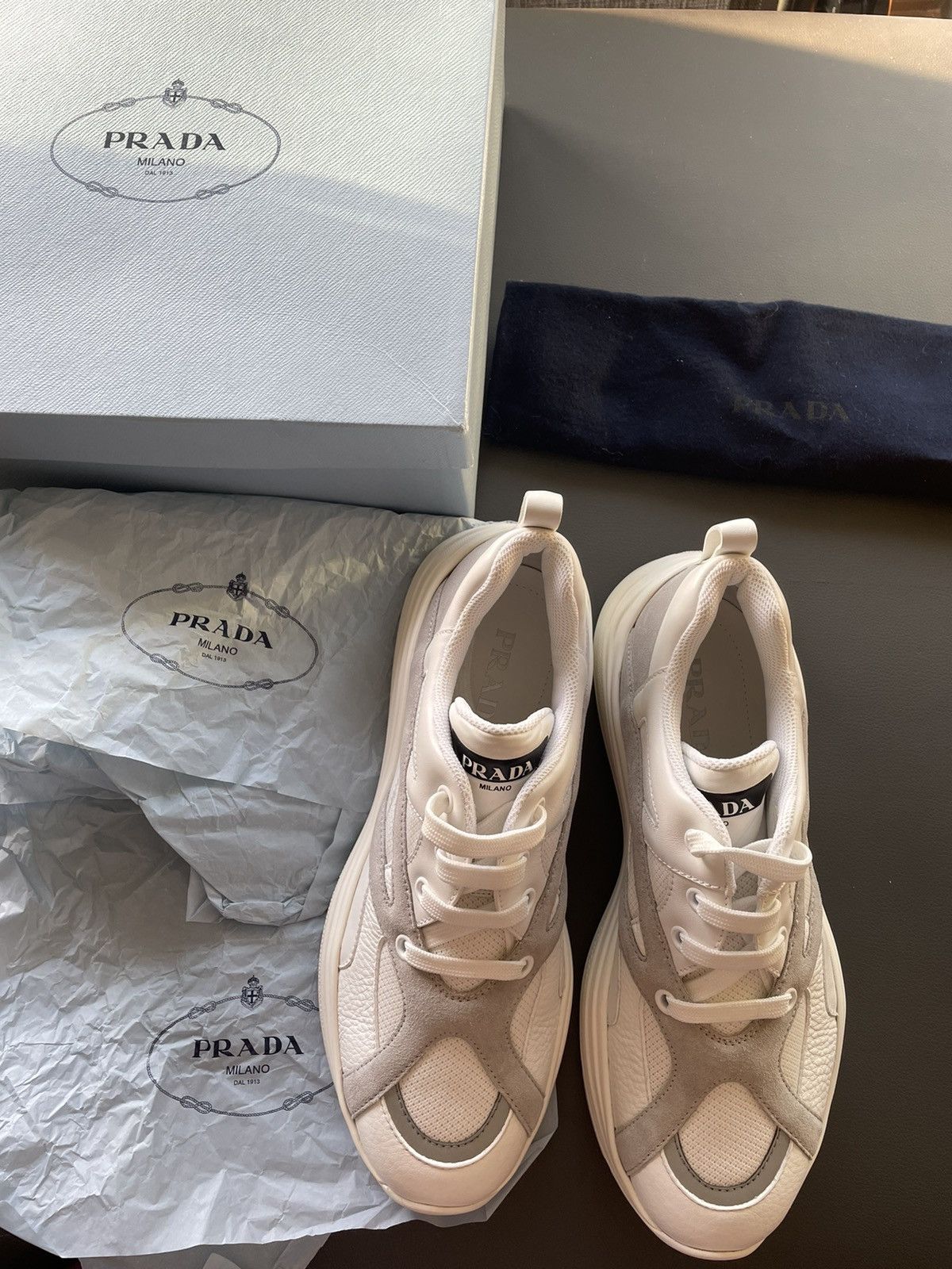 Prada Rare Super Runway Limited Edition Leather Hightop Sneaker Size US 10 / EU 43 - 18 Thumbnail