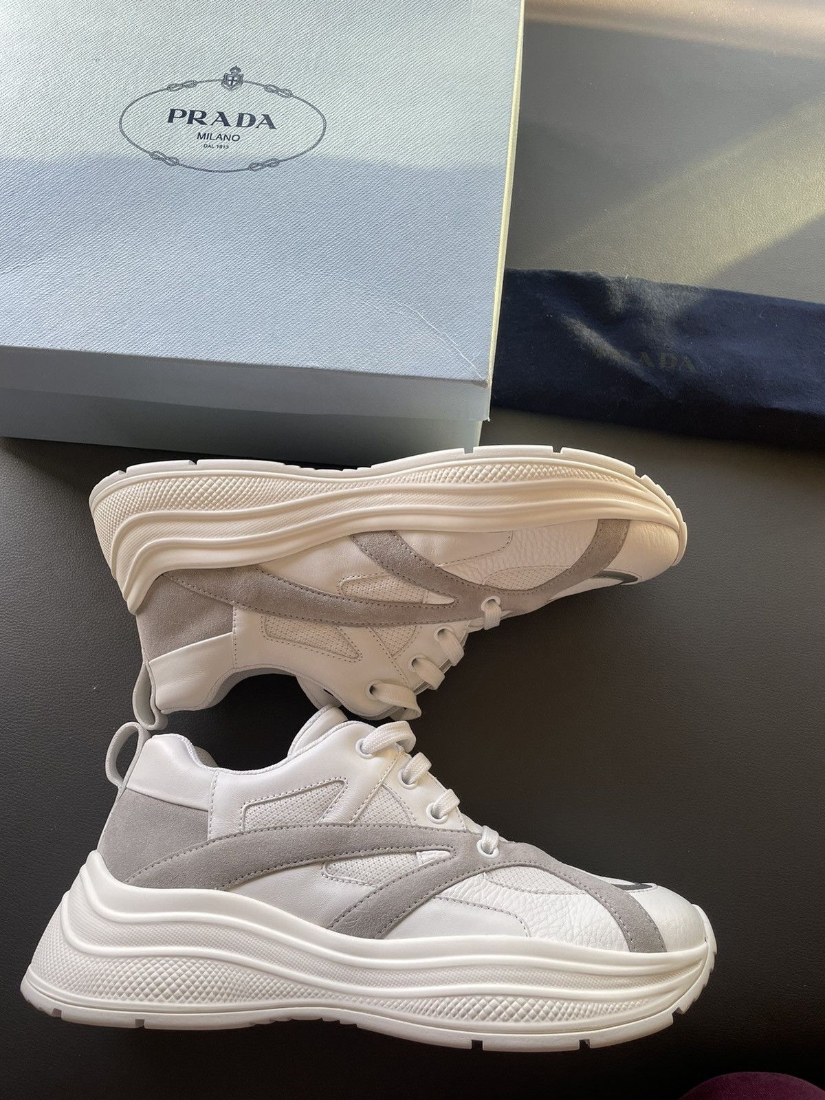 Prada Rare Super Runway Limited Edition Leather Hightop Sneaker Size US 10 / EU 43 - 25 Thumbnail