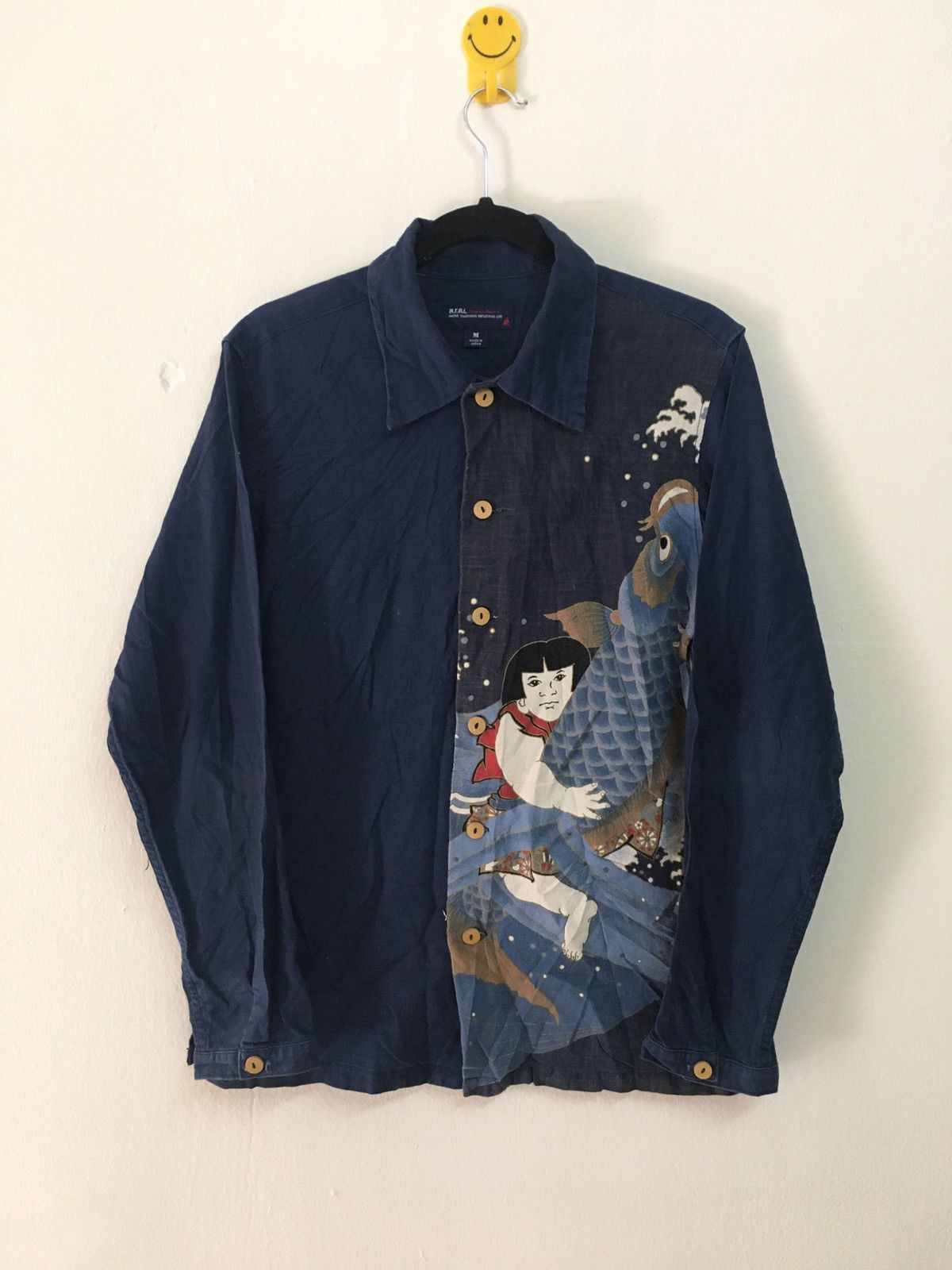 Japanese Brand Vintage N.T.R.L japanese Ancient Koi Fish Long Sleeve Size US M / EU 48-50 / 2 - 1 Thumbnail