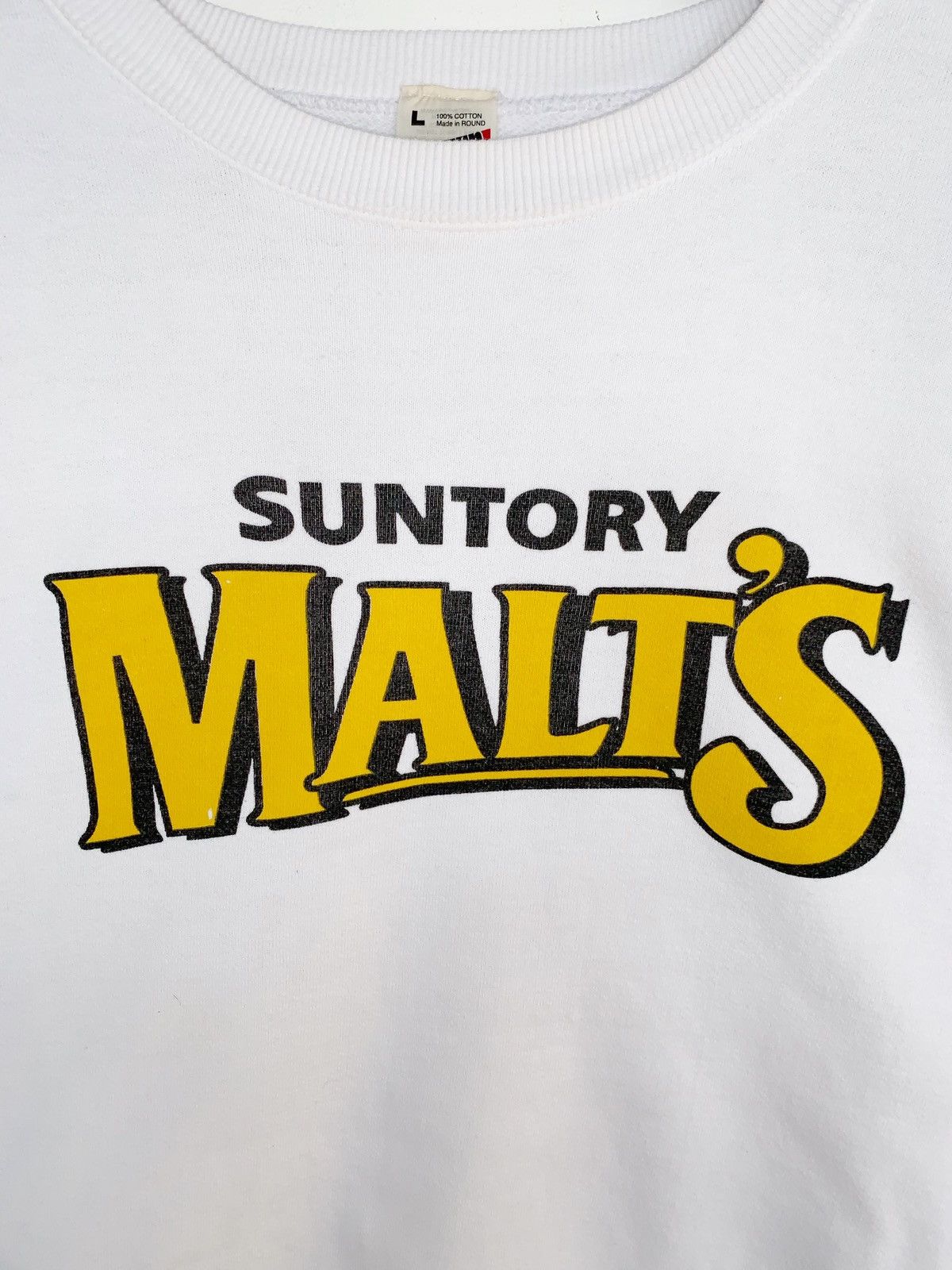 Vintage Vintage Suntory Malt’s Sweatshirt/Size L/White Colour Size US L / EU 52-54 / 3 - 2 Thumbnail