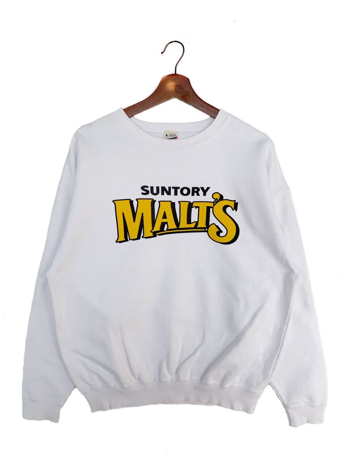 Vintage Vintage Suntory Malt’s Sweatshirt/Size L/White Colour Size US L / EU 52-54 / 3 - 1 Thumbnail