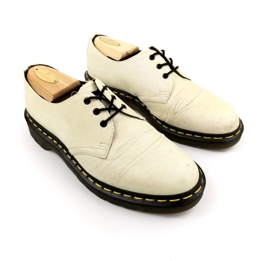 image of Dr Martens Dr. Martens 1461 Aurora Glitter Iridescent Oxford Shoes in Butter Cream, Women's (Size 9