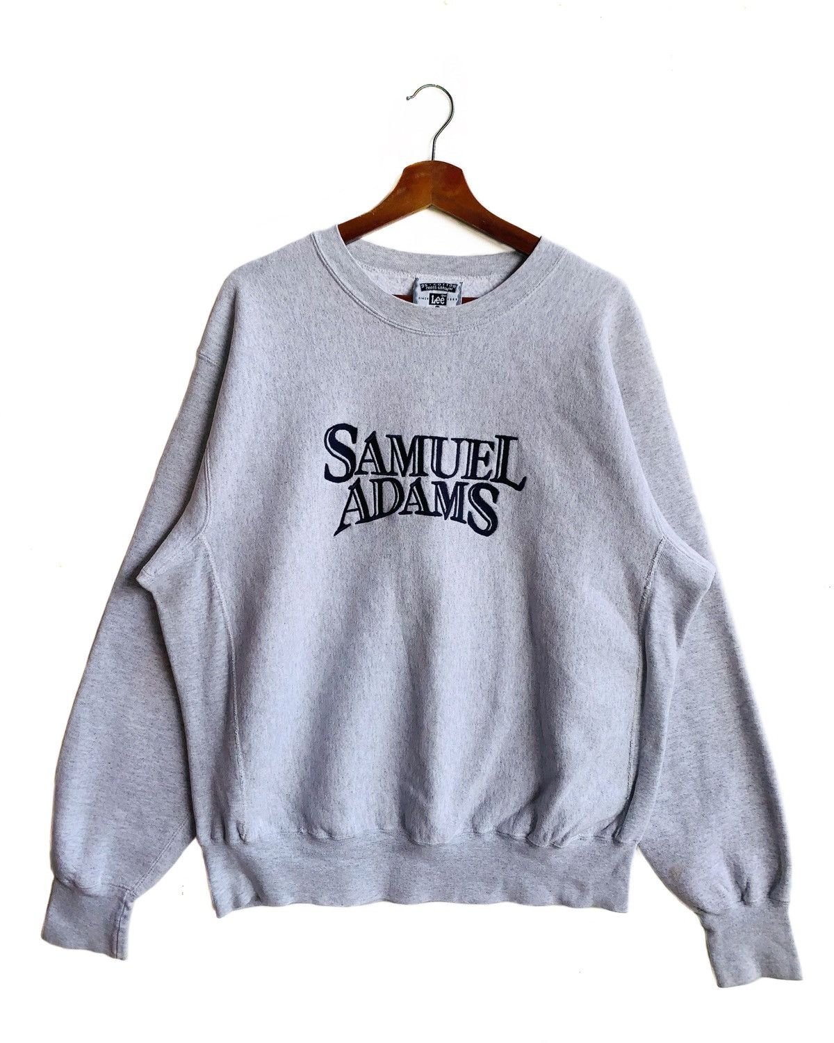 Image of Lee Vintage 90's Samual Adams Sweatshirt/size L/grey Colour, Men's (Size Large)