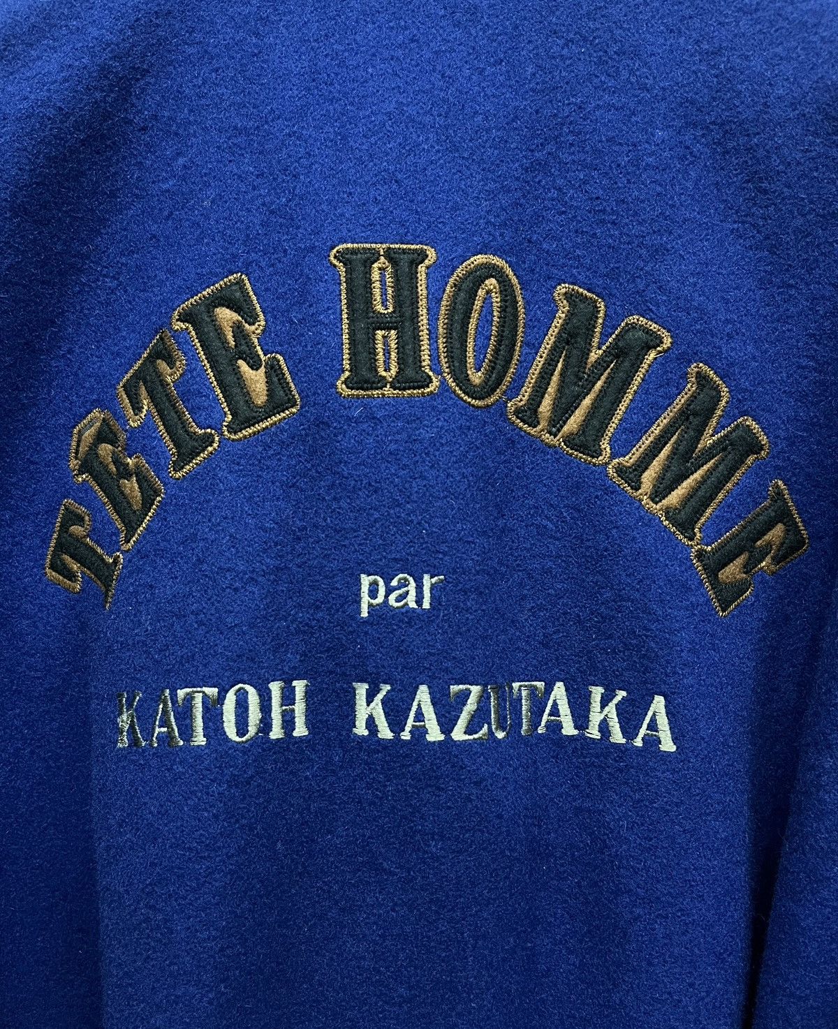 Tete Homme Vintage 80’s TETE HOMME KATOH KAZUTAKA Wool Leather Varsity Size US M / EU 48-50 / 2 - 5 Thumbnail