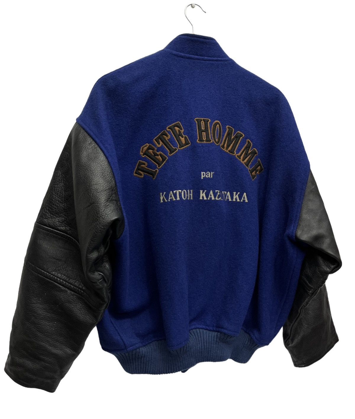 Tete Homme Vintage 80’s TETE HOMME KATOH KAZUTAKA Wool Leather Varsity Size US M / EU 48-50 / 2 - 4 Thumbnail