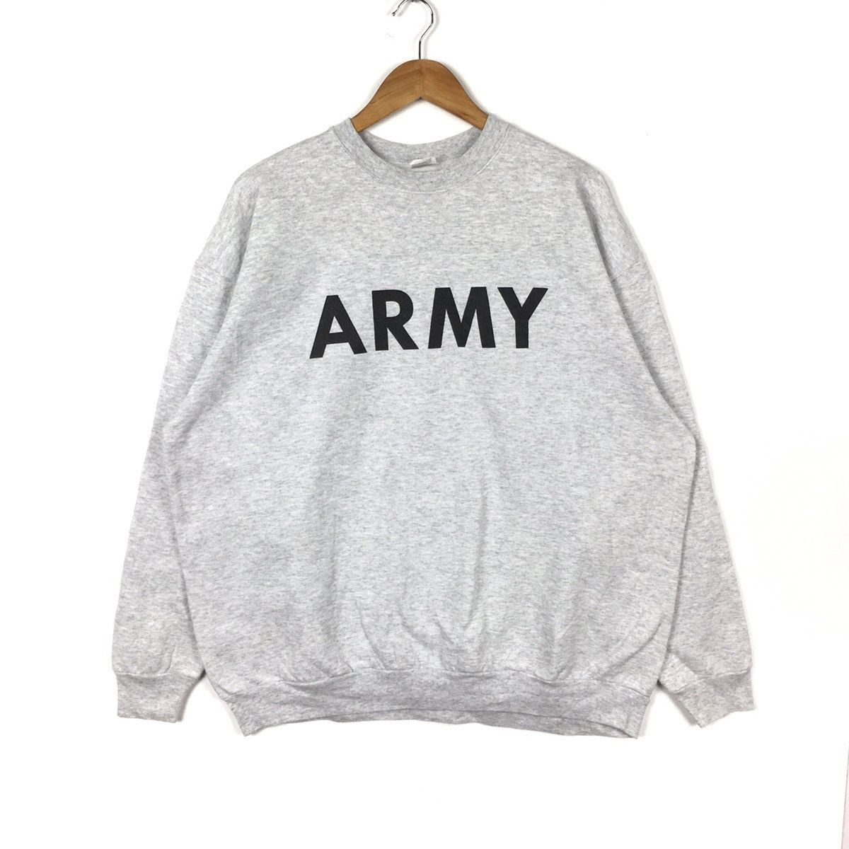 Vintage Vintage 90s ARMY BROOKLINE Inc USA Silver Sweatshirt Size US XL / EU 56 / 4 - 1 Thumbnail