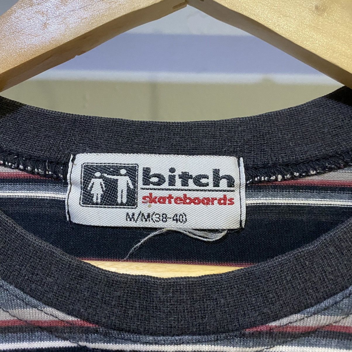 Vintage VINTAGE‼️Bitch Skateboards Stripe Tee Size US M / EU 48-50 / 2 - 6 Thumbnail