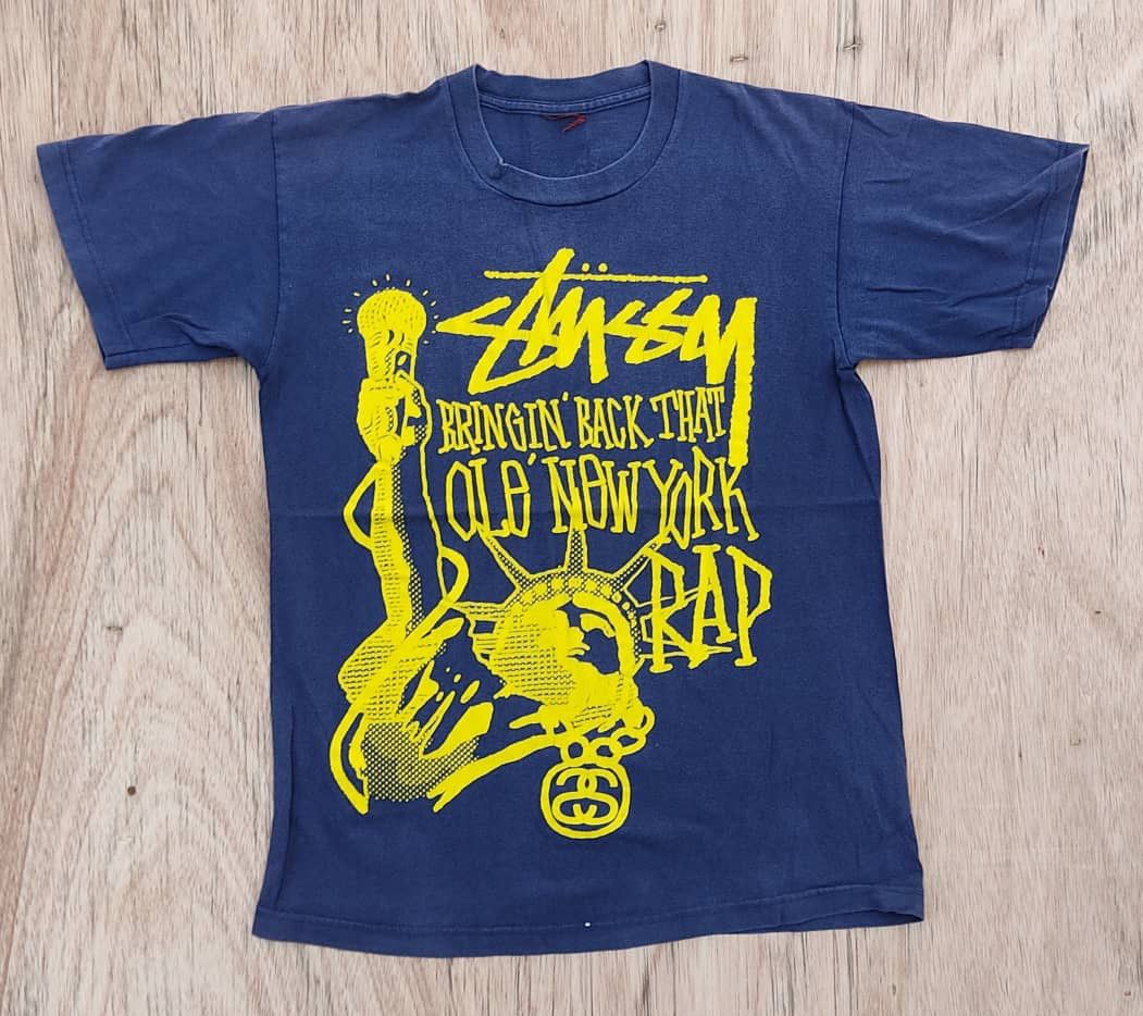 image of Tee Stussy ( A 20 ) in Navy, Men's (Size Medium)