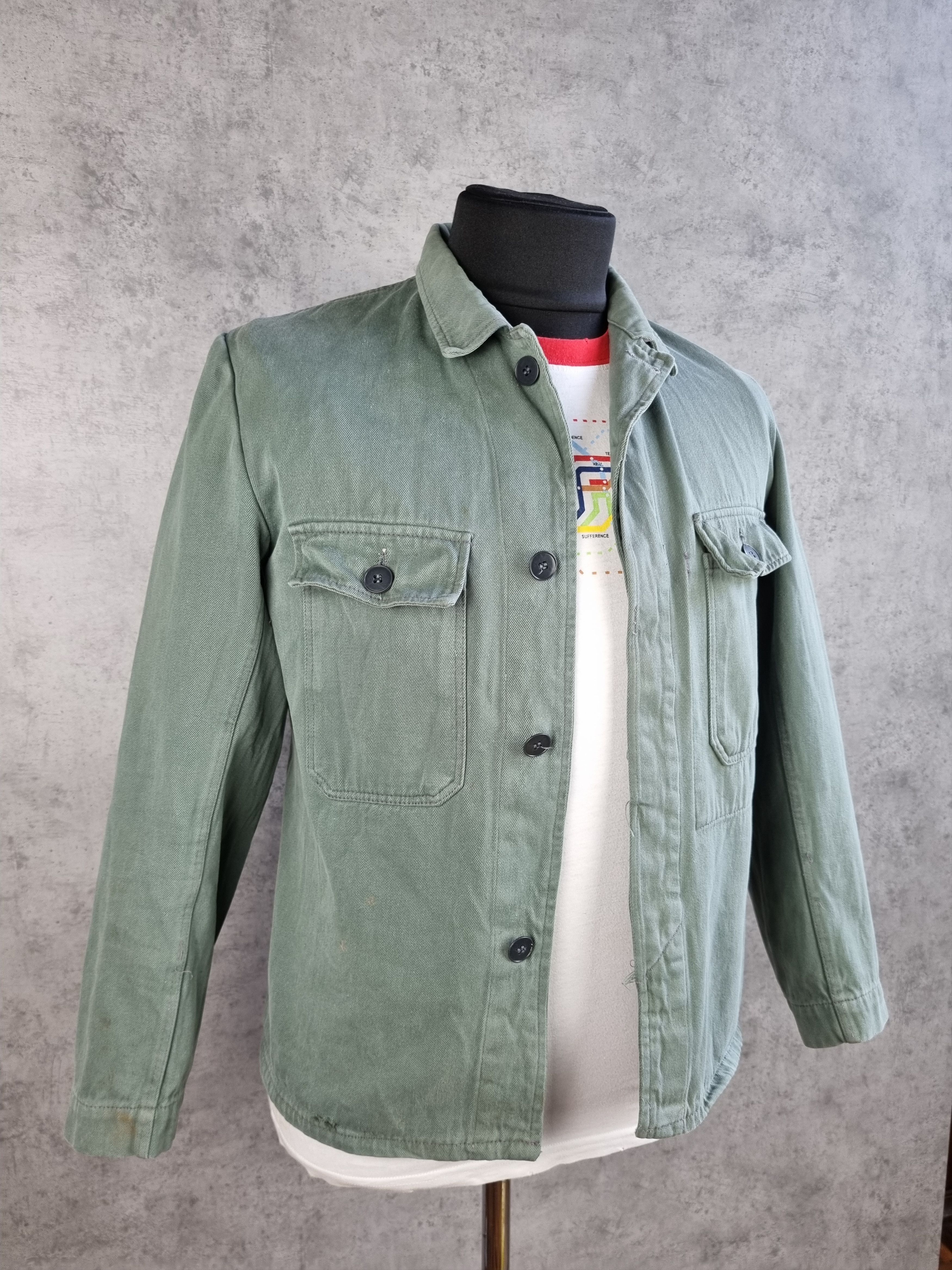 Le Laboureur × Vetra Rare 70s Faded WORKER Over Shirt Jacket Size US M / EU 48-50 / 2 - 1 Thumbnail
