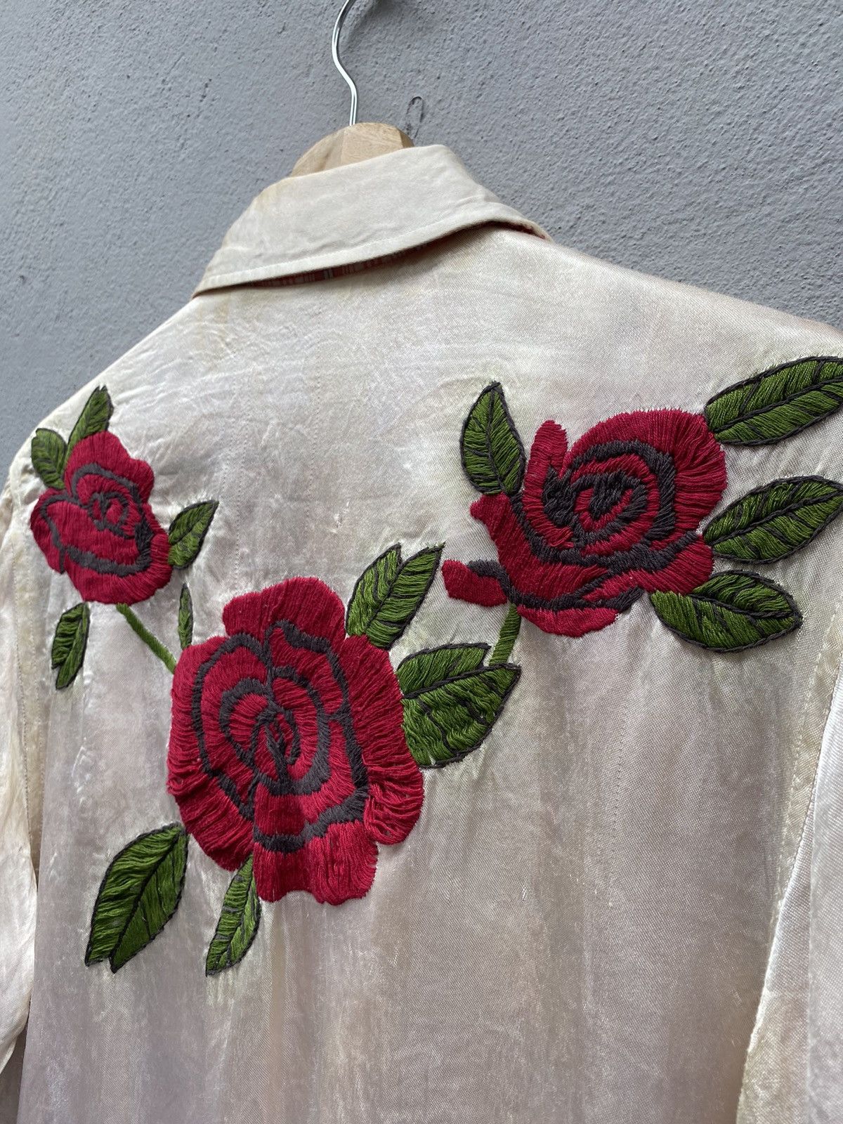 Blue Blue Japan 💥RARE💥HR-MARKET Embroidered Floral Satin Reversible Jacket Size US M / EU 48-50 / 2 - 9 Thumbnail