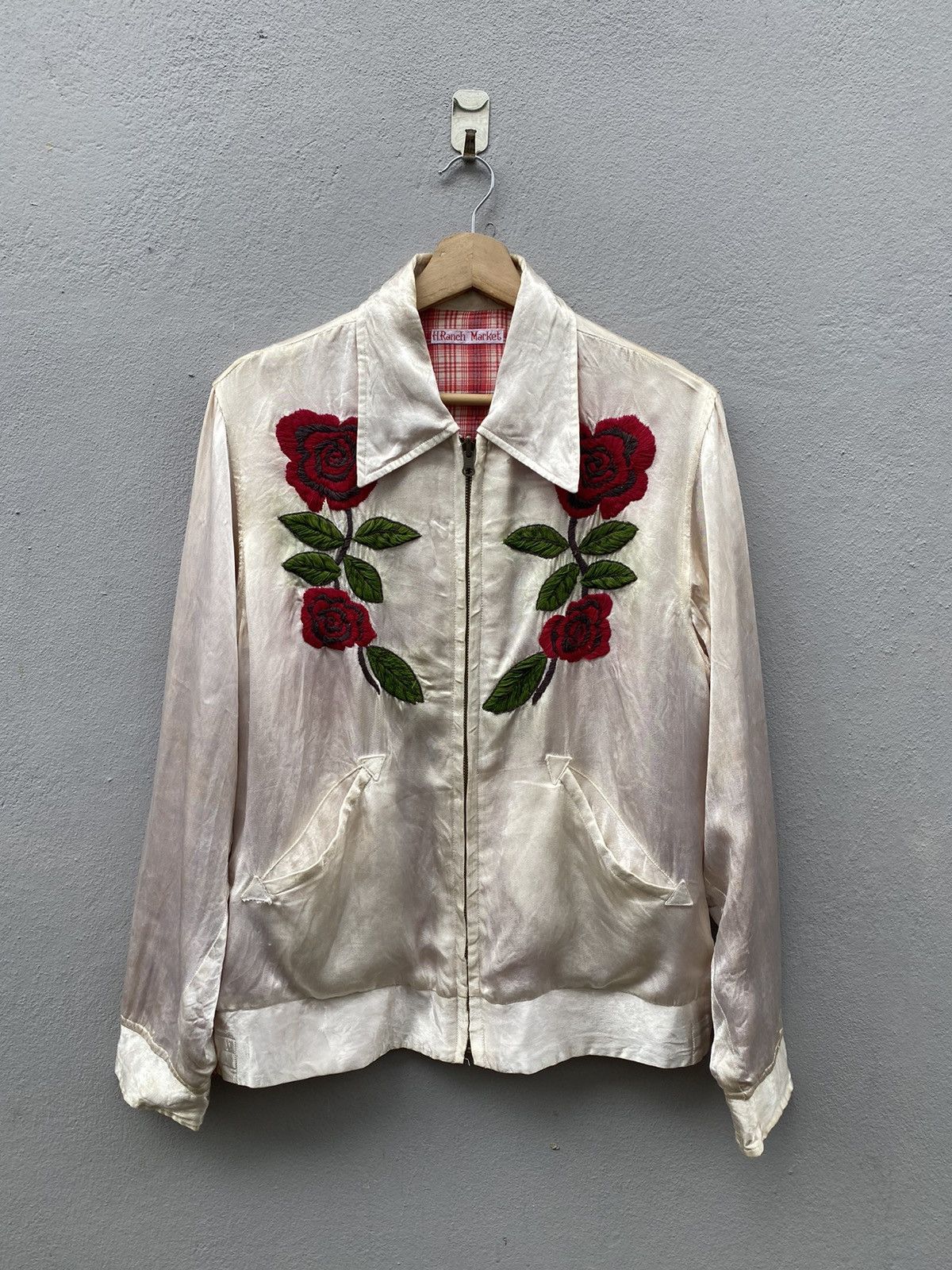 Blue Blue Japan 💥RARE💥HR-MARKET Embroidered Floral Satin Reversible Jacket Size US M / EU 48-50 / 2 - 1 Thumbnail