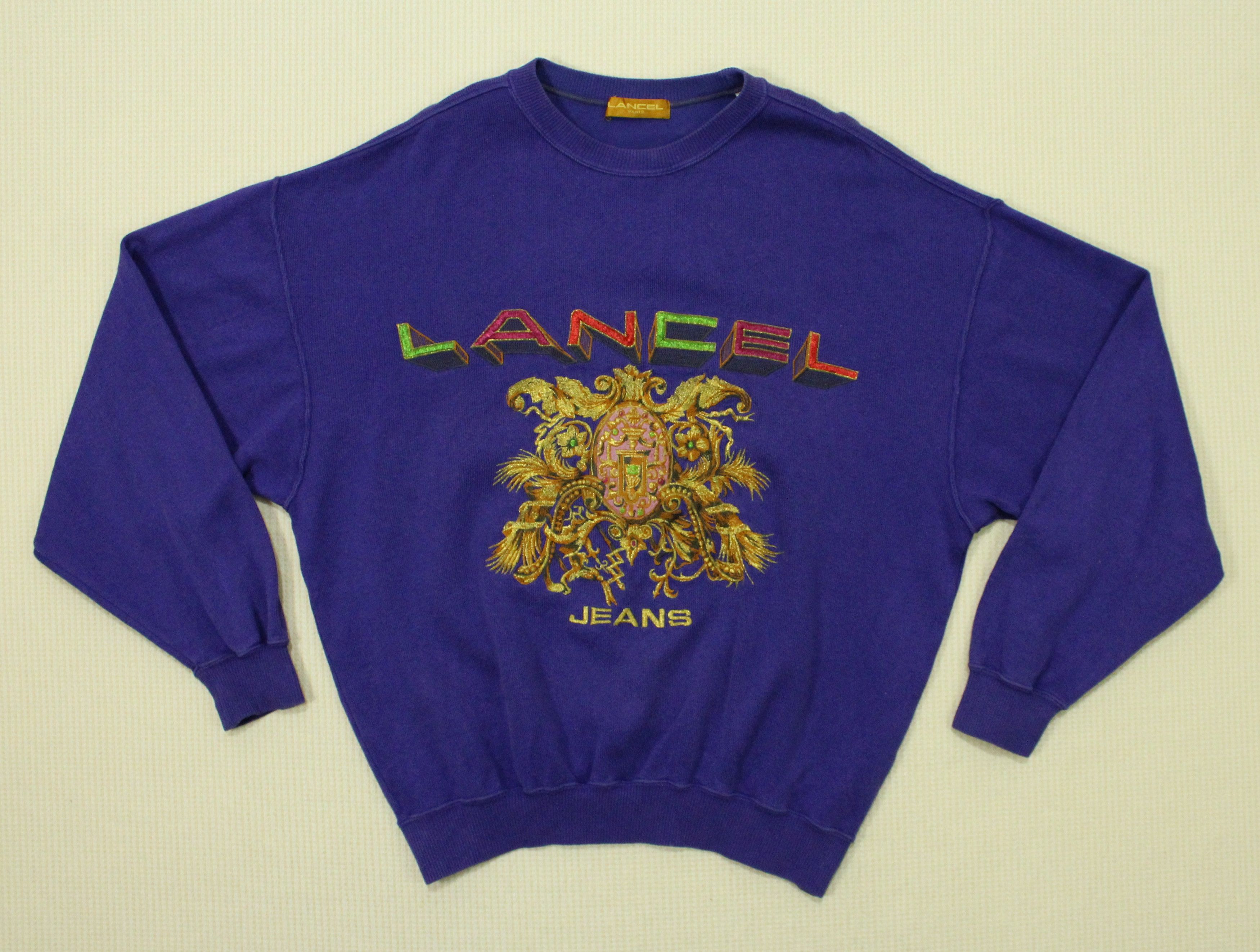 Japanese Brand × Vintage LANCEL PARIS Sweatshirt Embroidered Logo Spell Out Size US M / EU 48-50 / 2 - 6 Thumbnail