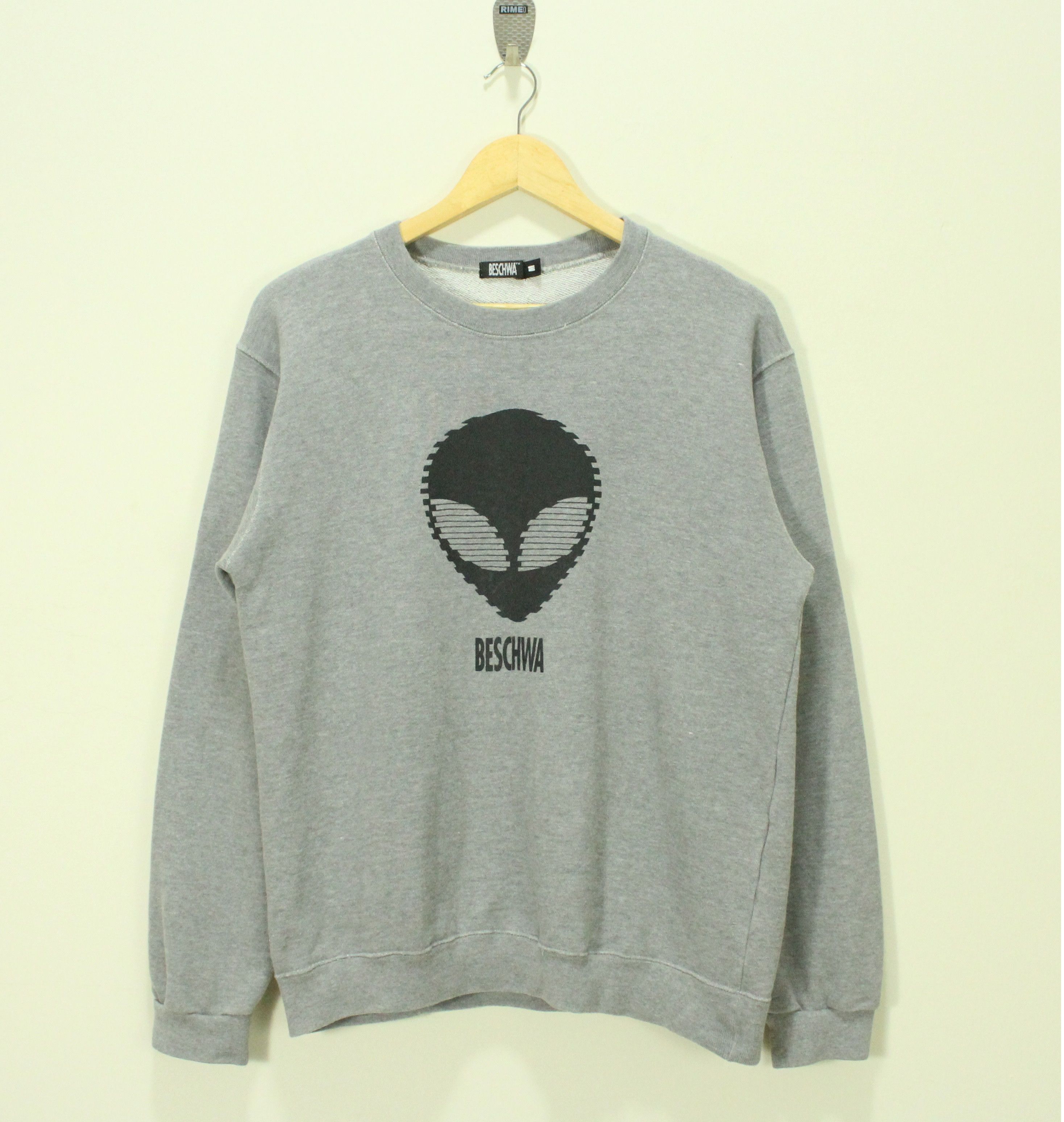 Vintage BESCHWA Sweatshirt Big Logo Spell Out Alien