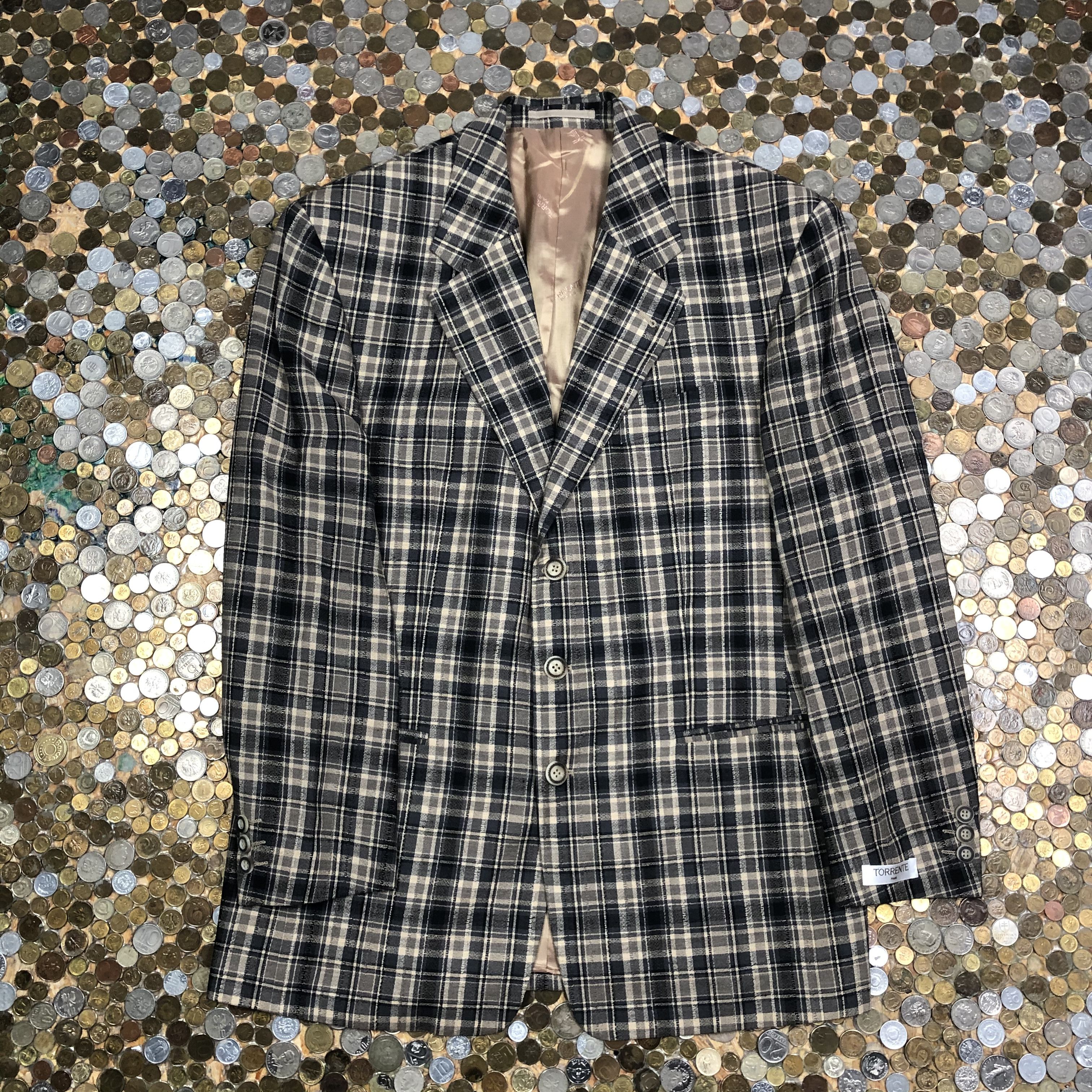 Torrente Paris vintage checkered long suit buttons up 90’S