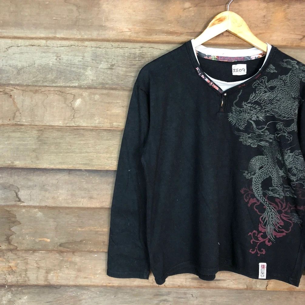 Japanese Brand Dragon Japan Black Long Sleeve Shirt #3509 Size US M / EU 48-50 / 2 - 9 Thumbnail