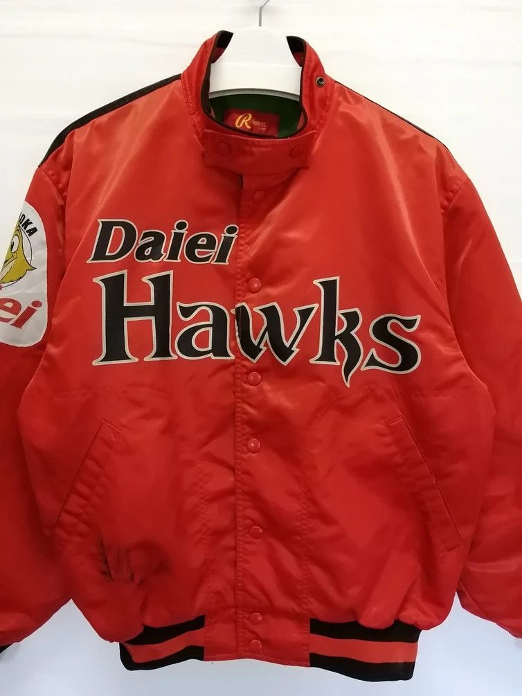 Asics Vintage Rawlings FUKUOKA DAIEI HAWKS by ASICS Varsity Size US L / EU 52-54 / 3 - 2 Thumbnail