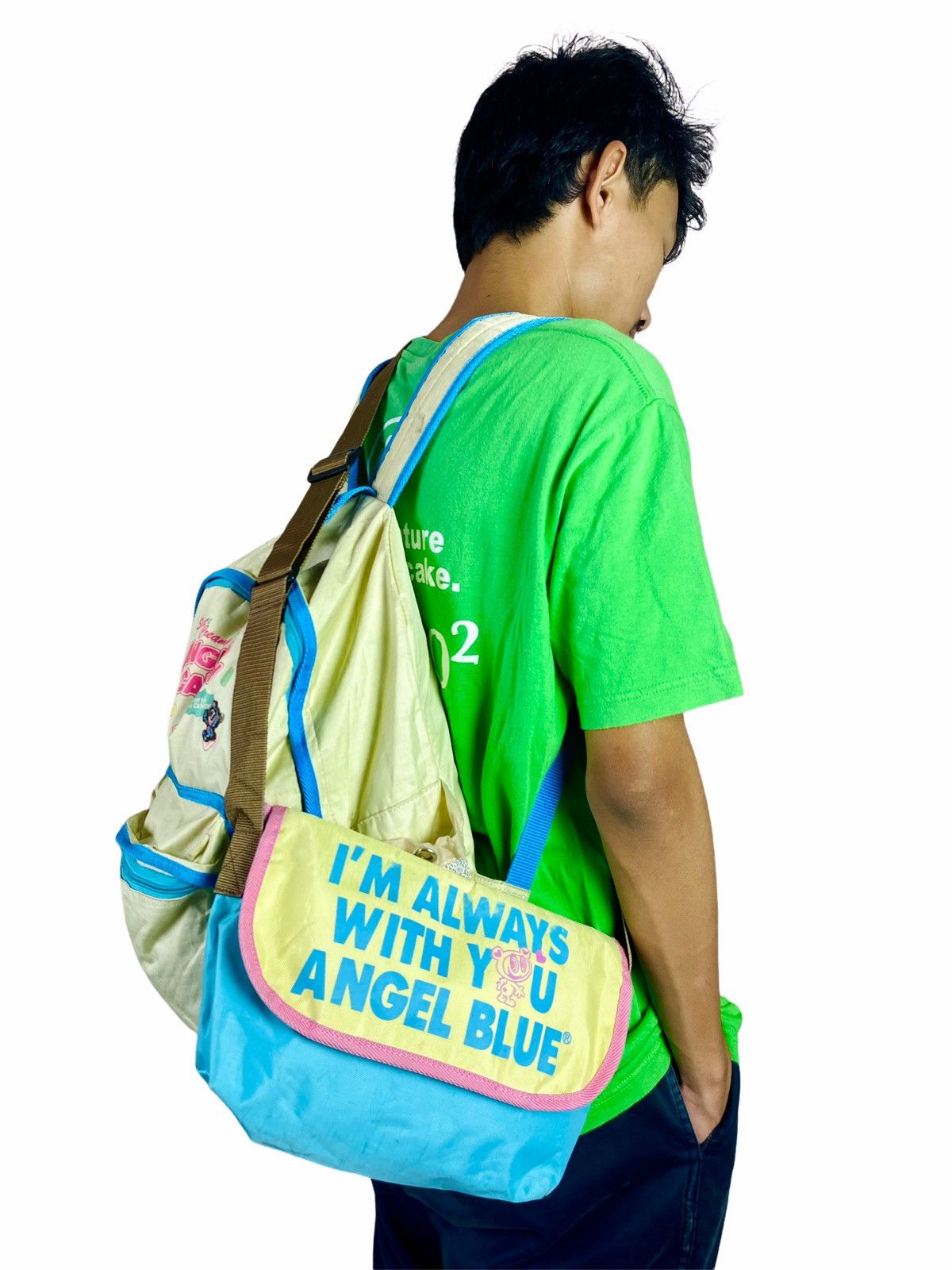Japanese Brand 2000s Angel Blue Im Always With You Sling Bag Size ONE SIZE - 2 Thumbnail