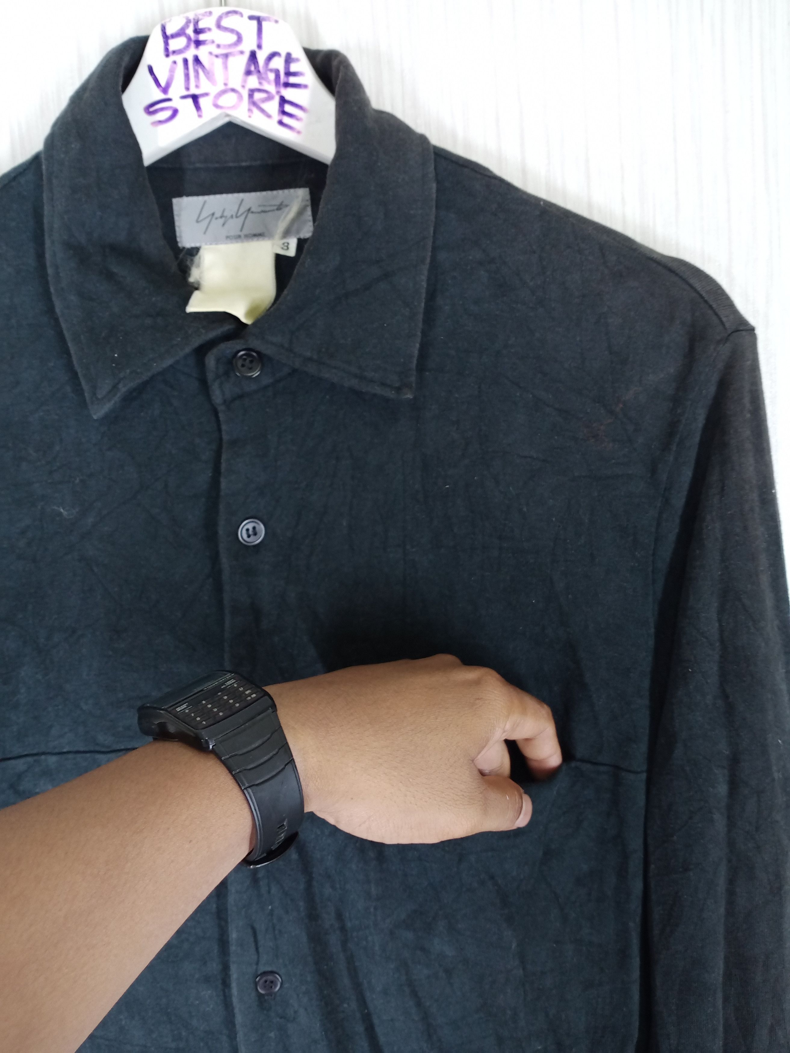 Yohji Yamamoto Vintage Yohji Yamamoto Pour Homme Signature Shirt Button Size US M / EU 48-50 / 2 - 3 Thumbnail