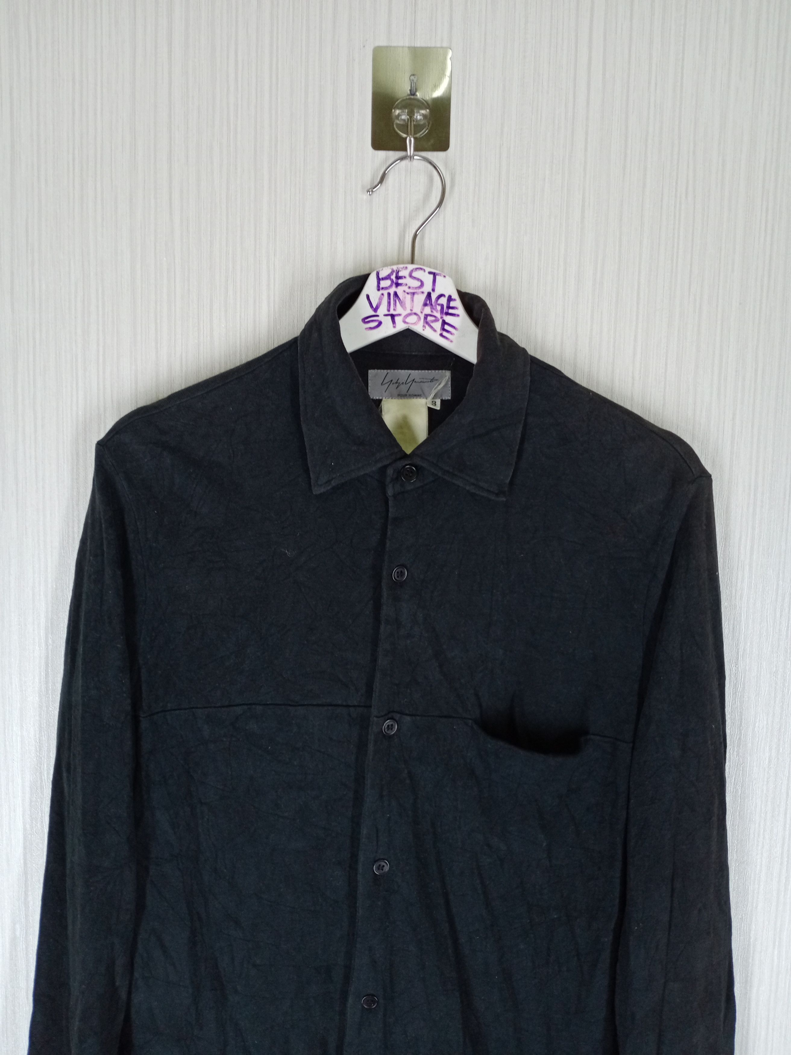 Yohji Yamamoto Vintage Yohji Yamamoto Pour Homme Signature Shirt Button Size US M / EU 48-50 / 2 - 2 Thumbnail
