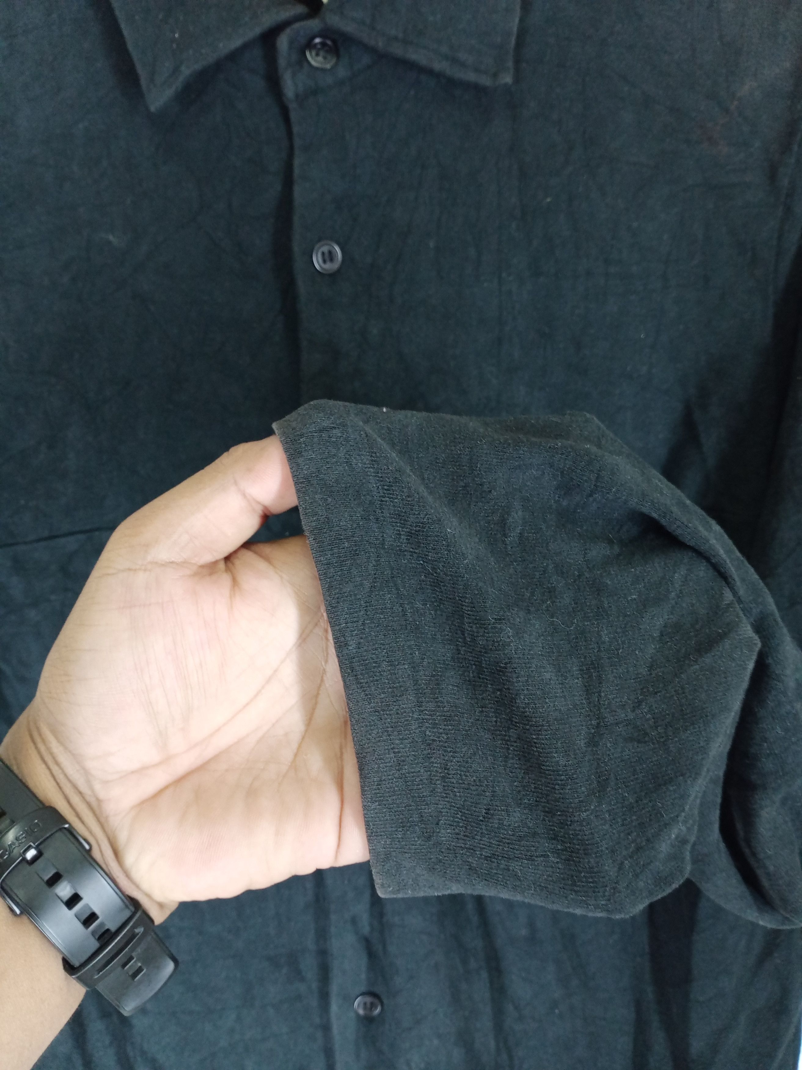 Yohji Yamamoto Vintage Yohji Yamamoto Pour Homme Signature Shirt Button Size US M / EU 48-50 / 2 - 6 Thumbnail