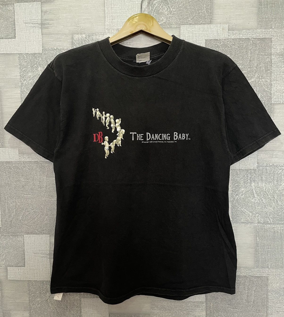 image of Vintage The Dancing Baby 90's Tee in Black, Men's (Size Large)