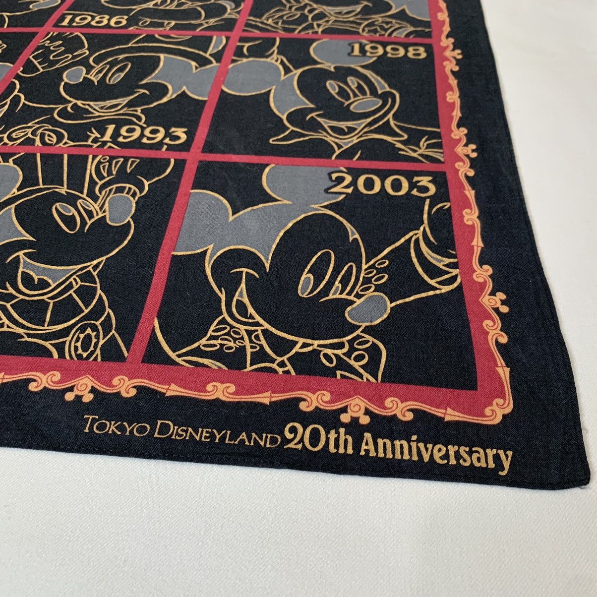Disney Mickey Mouse Tokyo Disneyland 20th Anniversary Bandana Scarf Size ONE SIZE - 2 Thumbnail
