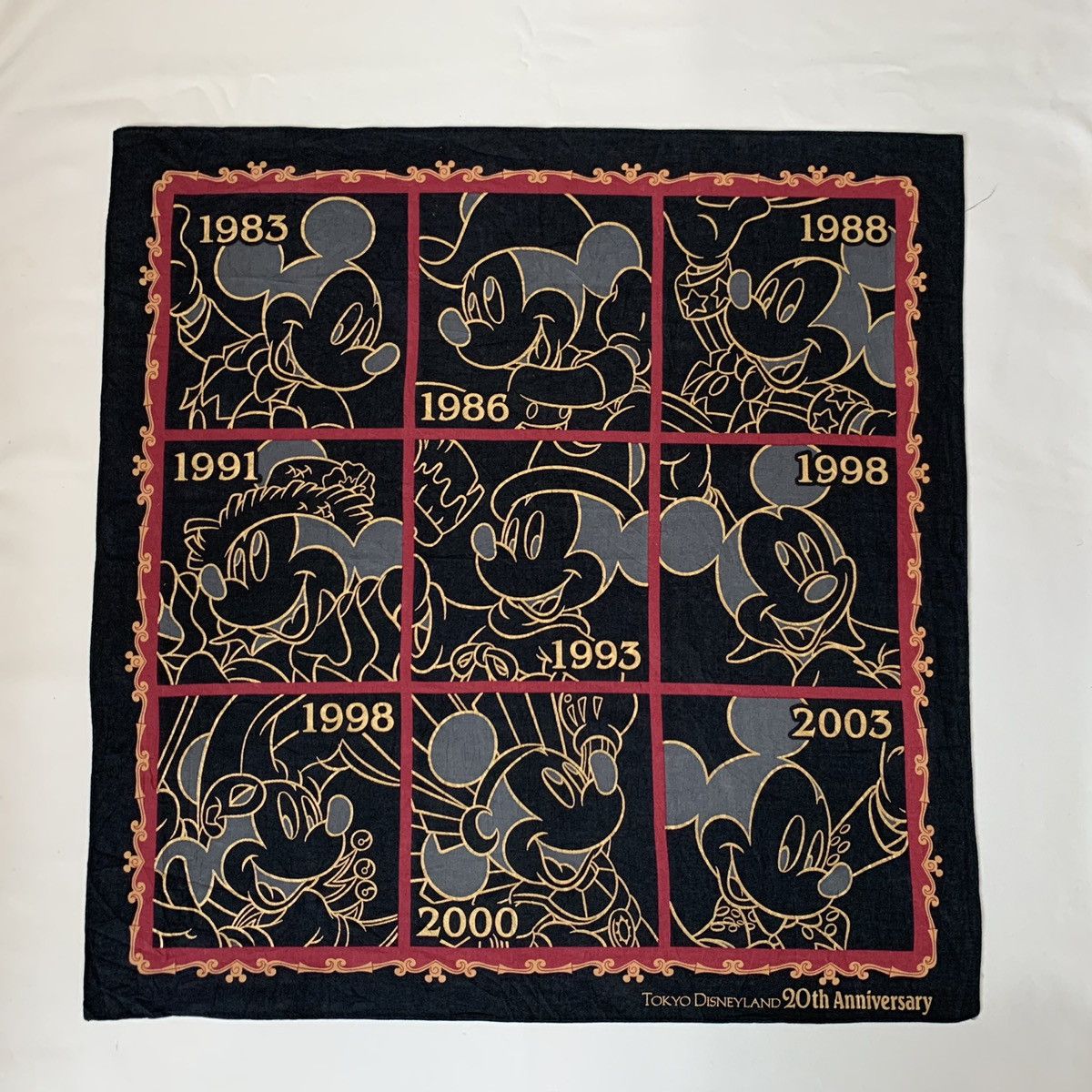 Disney Mickey Mouse Tokyo Disneyland 20th Anniversary Bandana Scarf Size ONE SIZE - 1 Thumbnail