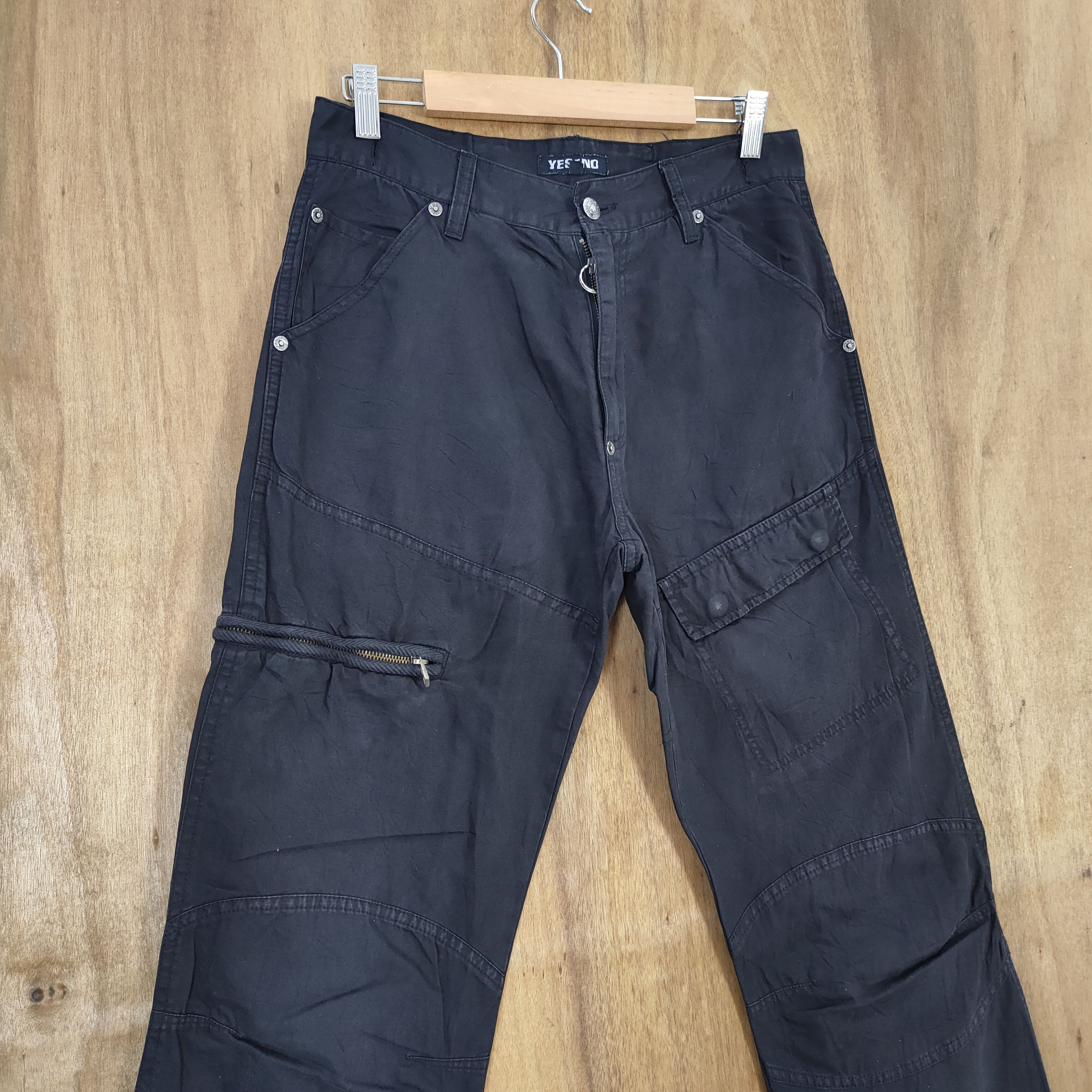 Japanese Brand VINTAGE YES OR NO BACK POCKET FLARE CARGO PANTS Size US 30 / EU 46 - 4 Thumbnail