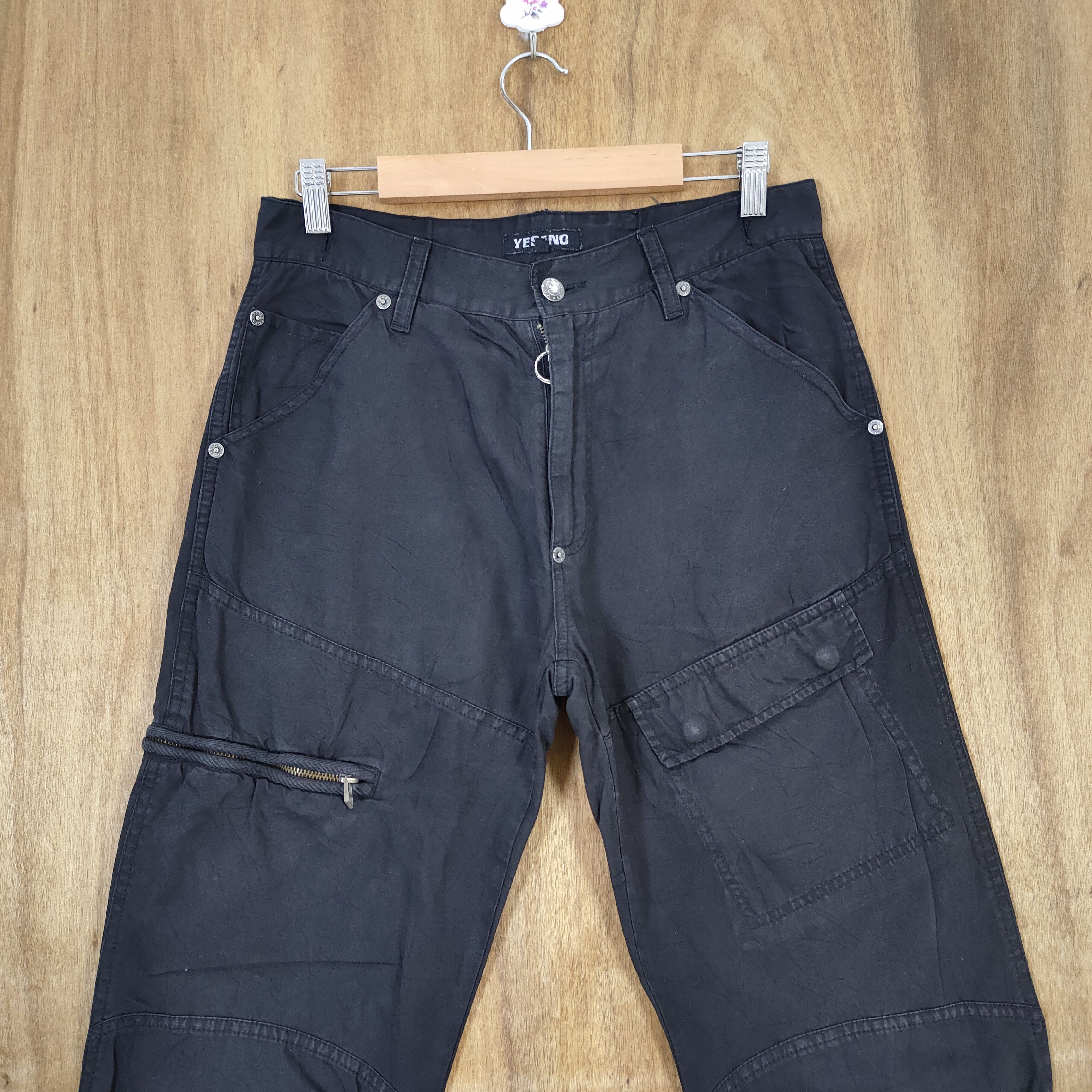 Japanese Brand VINTAGE YES OR NO BACK POCKET FLARE CARGO PANTS Size US 30 / EU 46 - 2 Thumbnail
