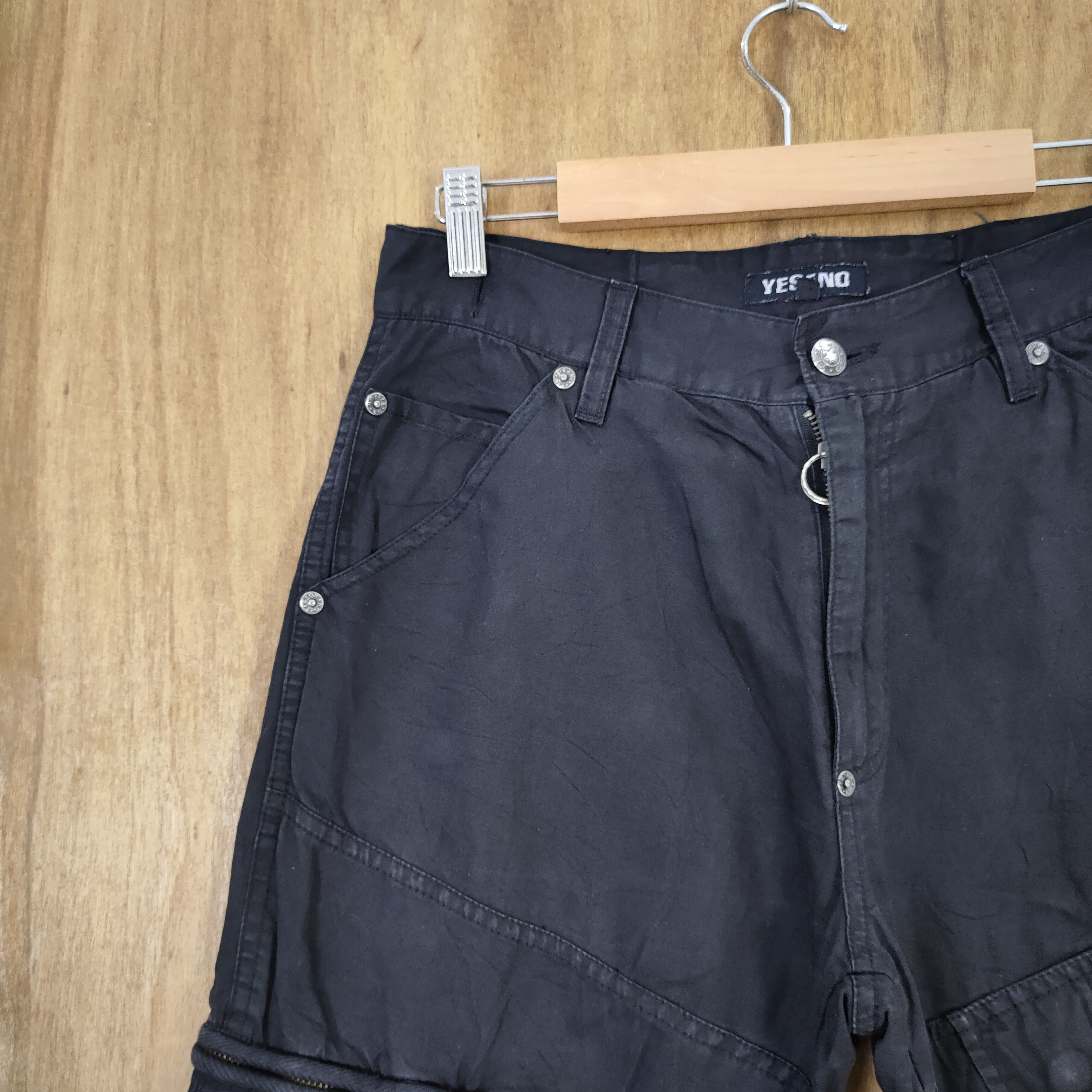 Japanese Brand VINTAGE YES OR NO BACK POCKET FLARE CARGO PANTS Size US 30 / EU 46 - 5 Thumbnail