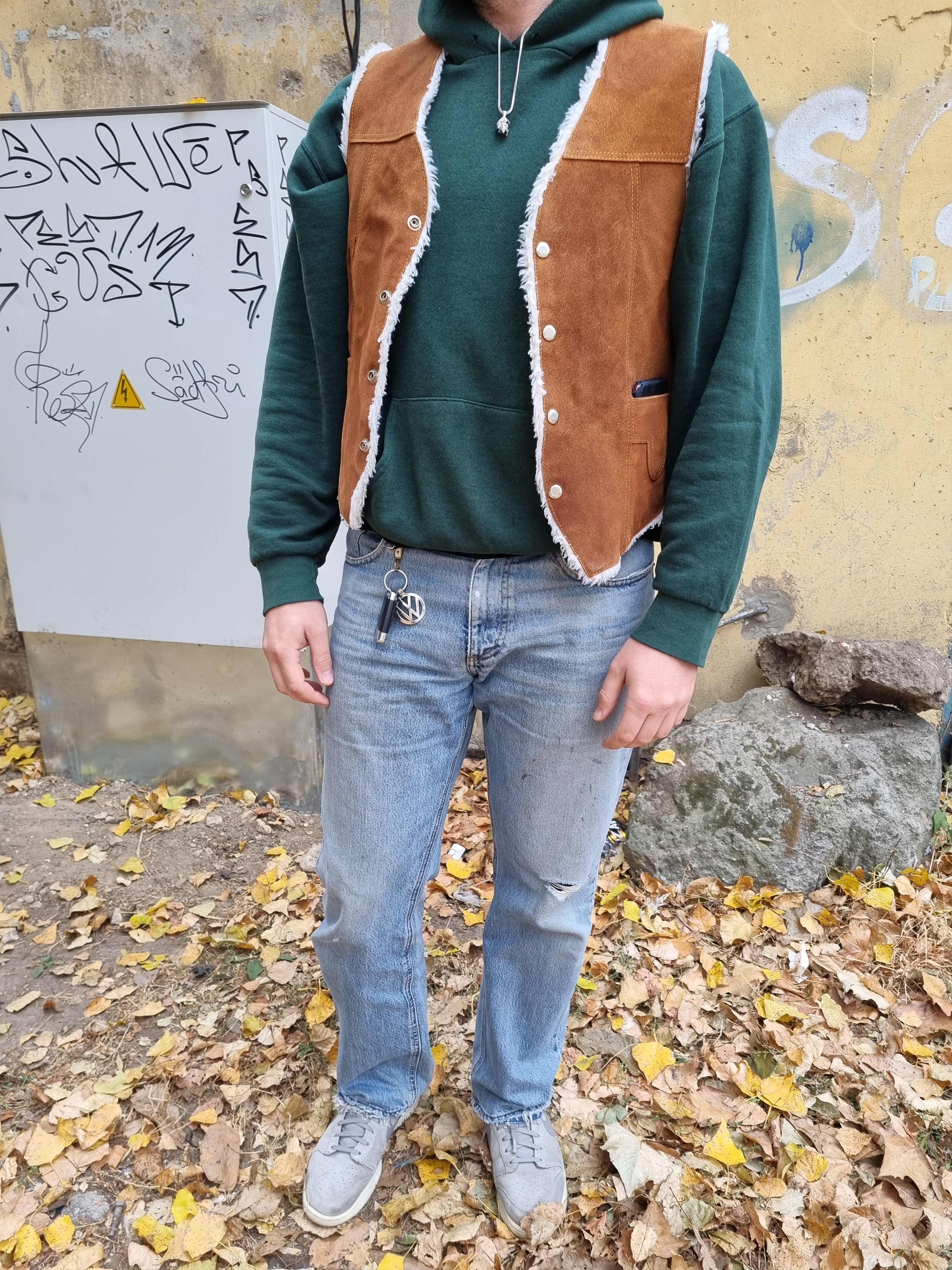 Vintage 70s Vintage Leather Biker vest Made in Mexico Size US M / EU 48-50 / 2 - 4 Thumbnail
