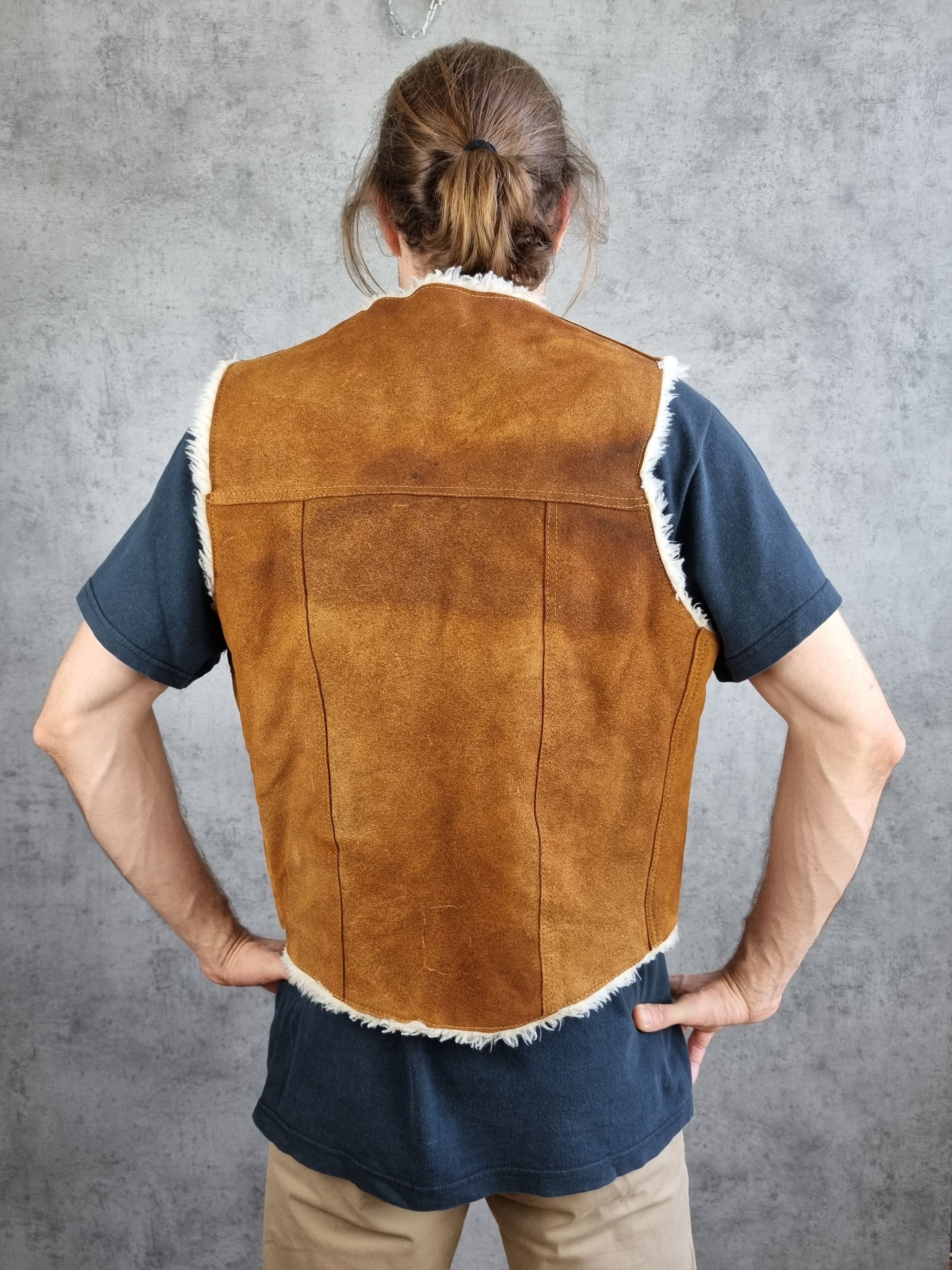 Vintage 70s Vintage Leather Biker vest Made in Mexico Size US M / EU 48-50 / 2 - 8 Thumbnail