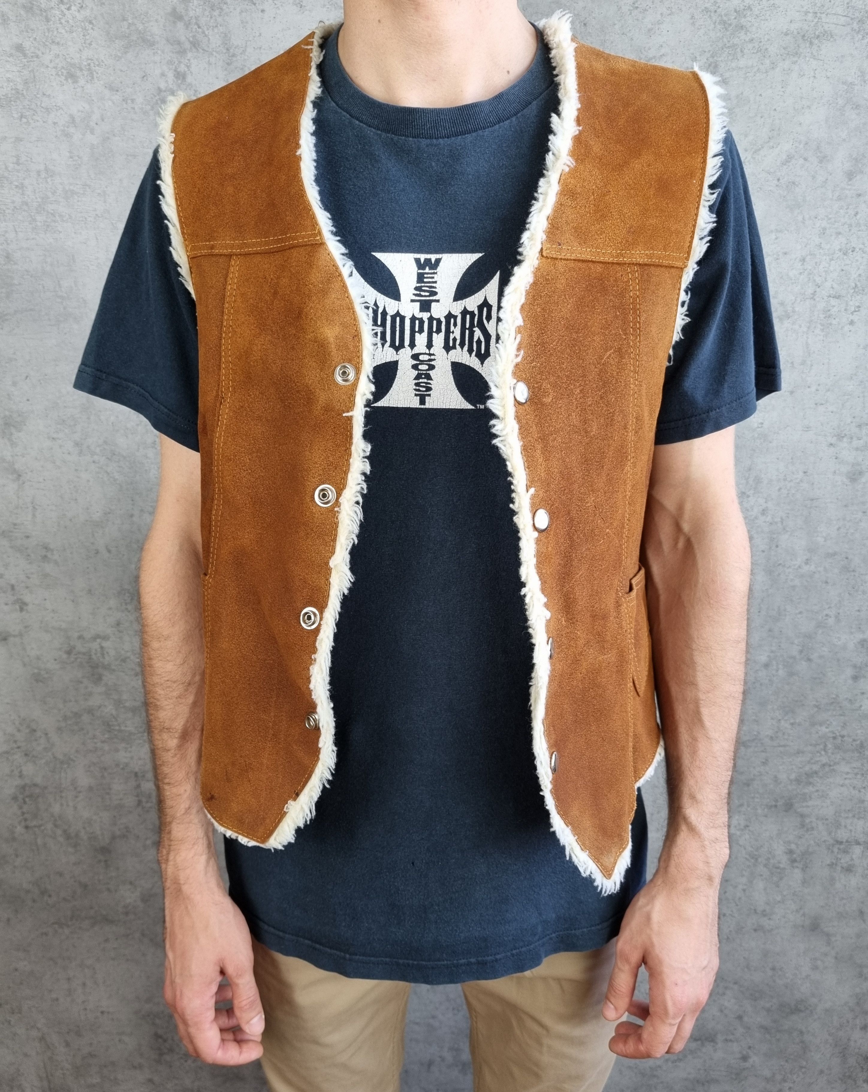 Vintage 70s Vintage Leather Biker vest Made in Mexico Size US M / EU 48-50 / 2 - 3 Thumbnail