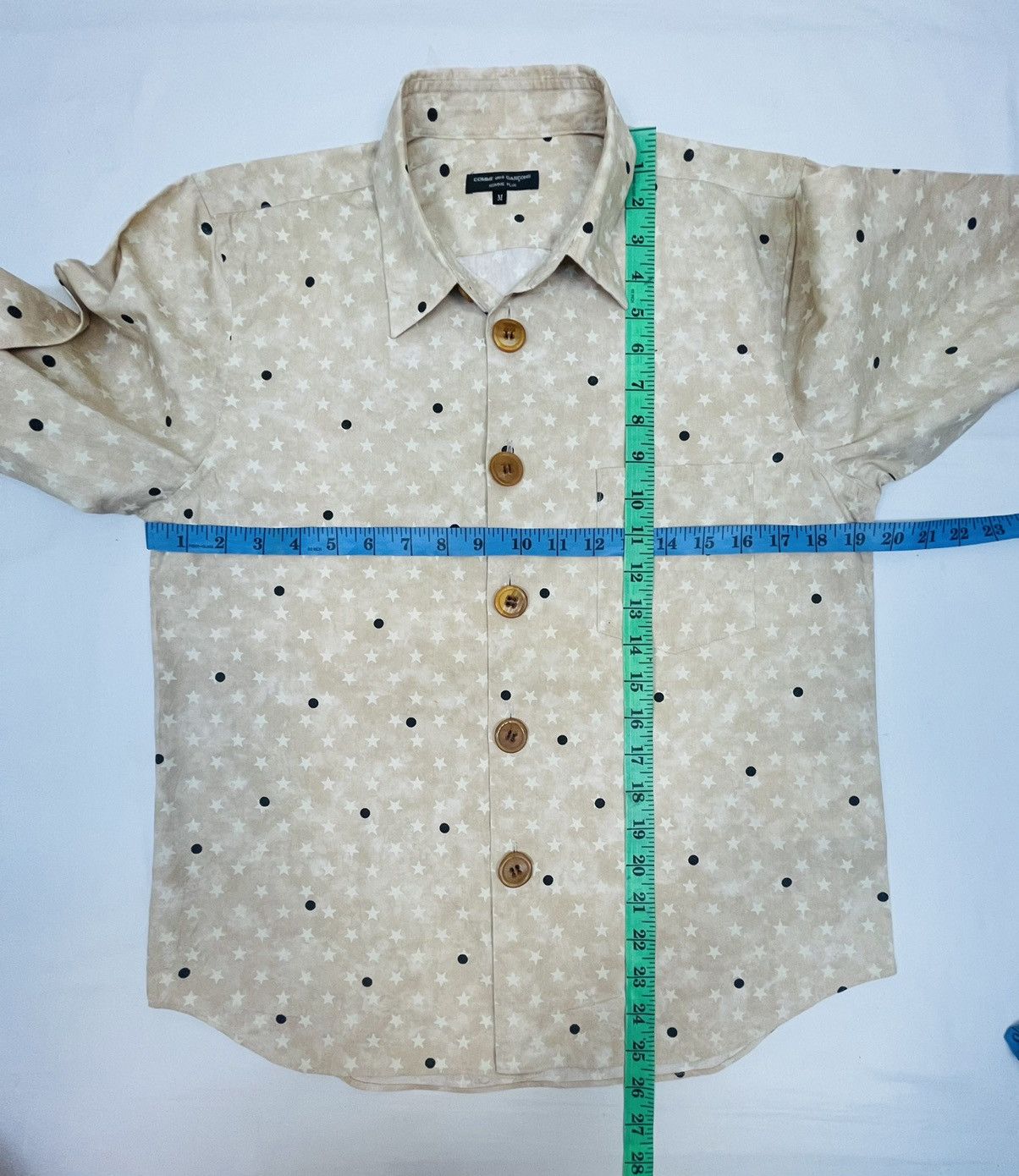 Comme des Garcons Homme Plus CDG HOMME PLUS STAR PRINT BIG BUTTON BUTTON UP SHIRT AD2002 Size US S / EU 44-46 / 1 - 12 Thumbnail