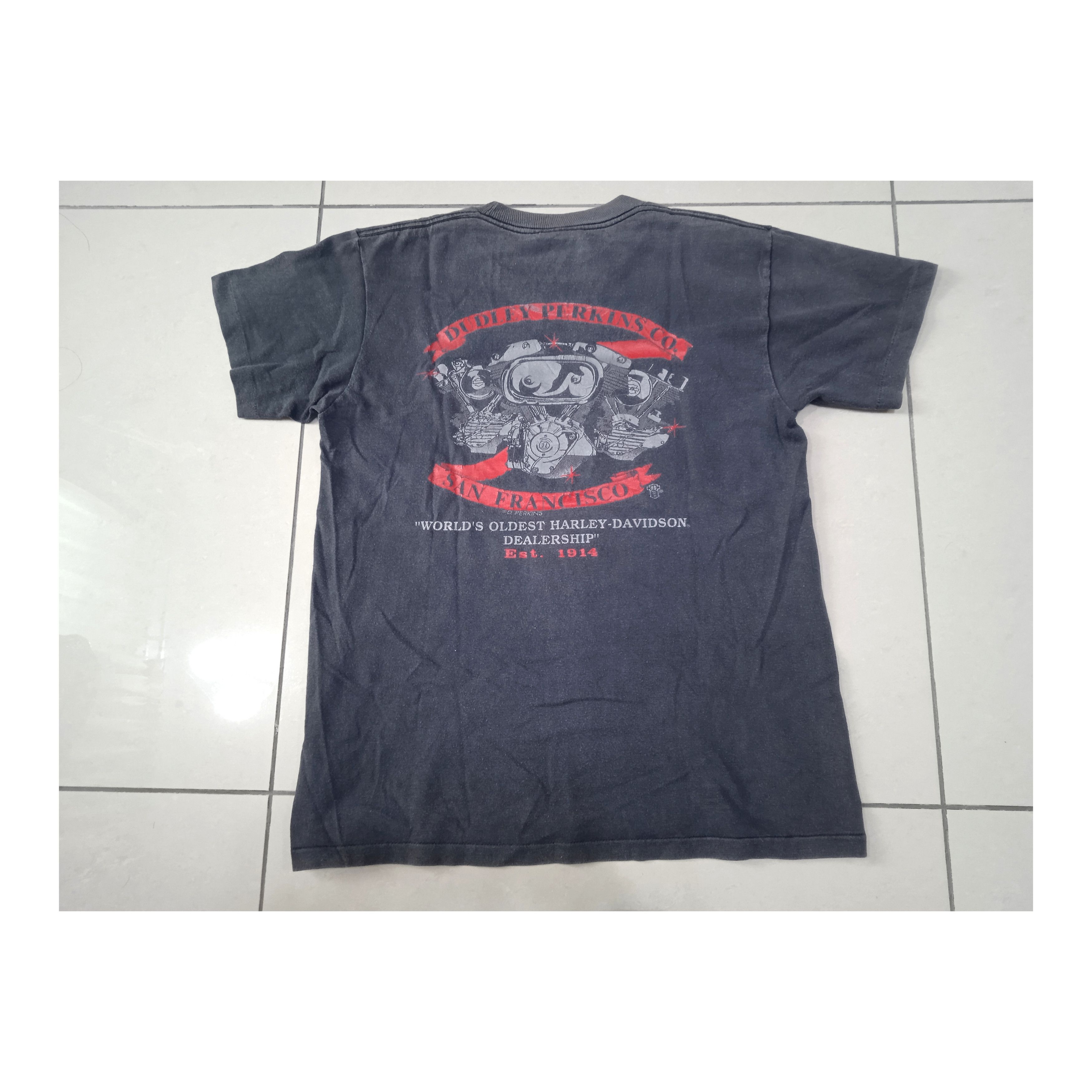 Harley Davidson Vintage 90s Harley Davidson Dudley Perkins T-Shirt Size US M / EU 48-50 / 2 - 2 Thumbnail