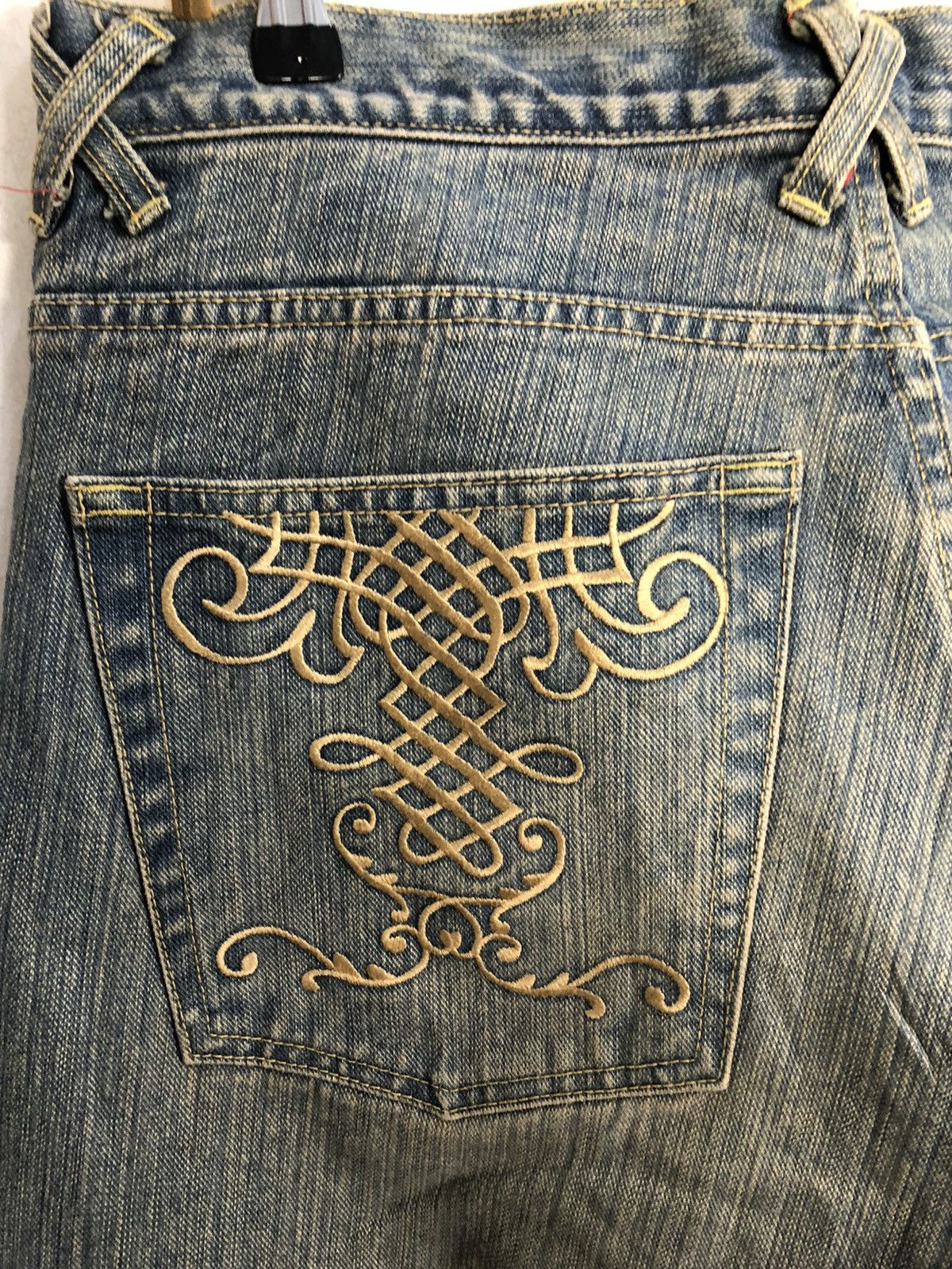 Japanese Brand × Vintage 90s Japanese Brand Suprate Gold Embroidery Logo Pocket Jeans Size US 34 / EU 50 - 12 Thumbnail