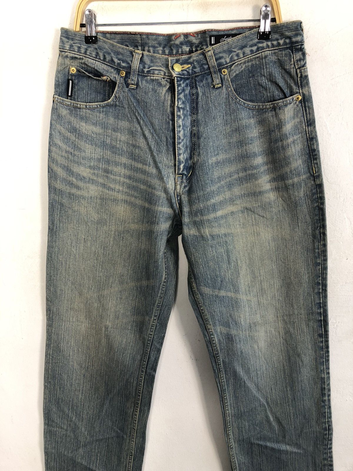 Japanese Brand × Vintage 90s Japanese Brand Suprate Gold Embroidery Logo Pocket Jeans Size US 34 / EU 50 - 3 Thumbnail