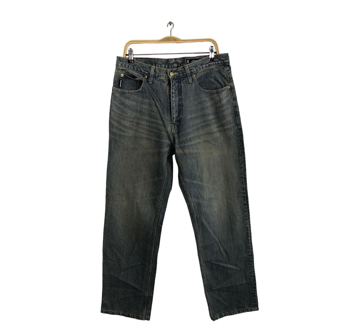 Japanese Brand × Vintage 90s Japanese Brand Suprate Gold Embroidery Logo Pocket Jeans Size US 34 / EU 50 - 2 Thumbnail