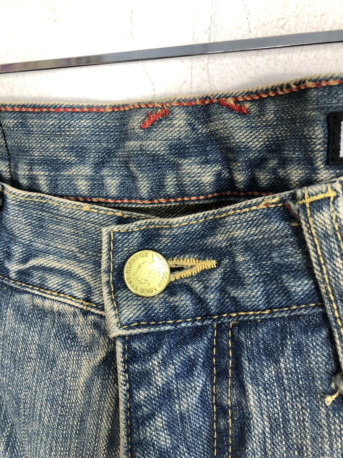 Japanese Brand × Vintage 90s Japanese Brand Suprate Gold Embroidery Logo Pocket Jeans Size US 34 / EU 50 - 7 Thumbnail