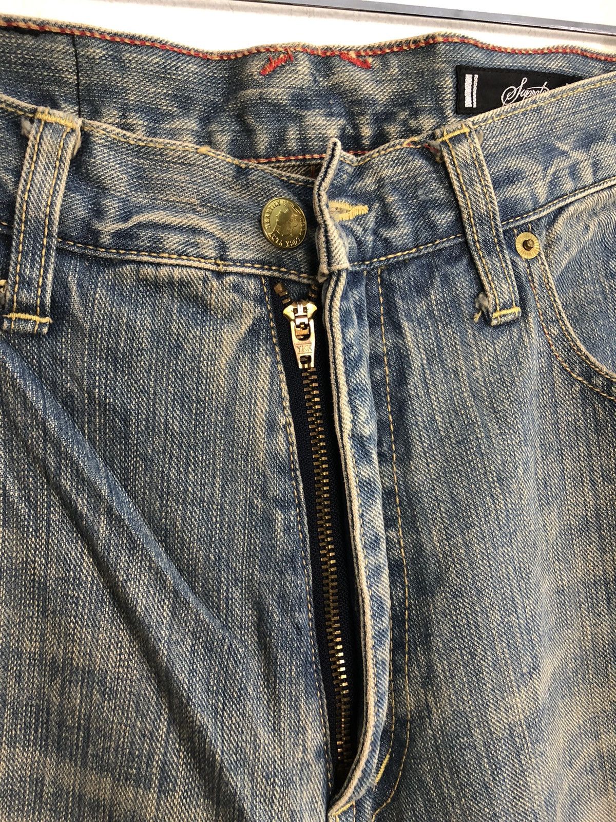 Japanese Brand × Vintage 90s Japanese Brand Suprate Gold Embroidery Logo Pocket Jeans Size US 34 / EU 50 - 9 Thumbnail