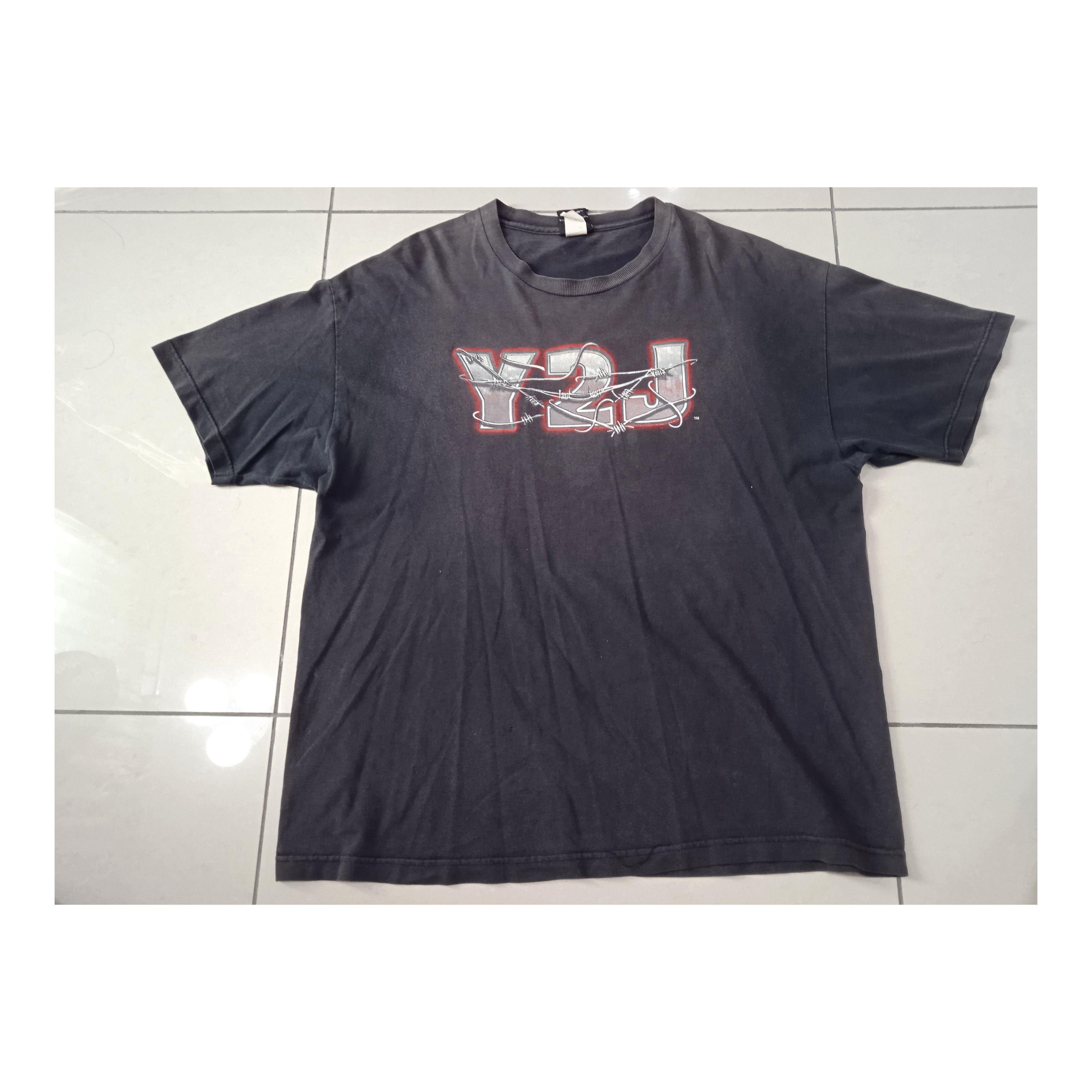 image of Vintage 2000S Wwf Y2J 2001 T-Shirt in Black, Men's (Size XL)